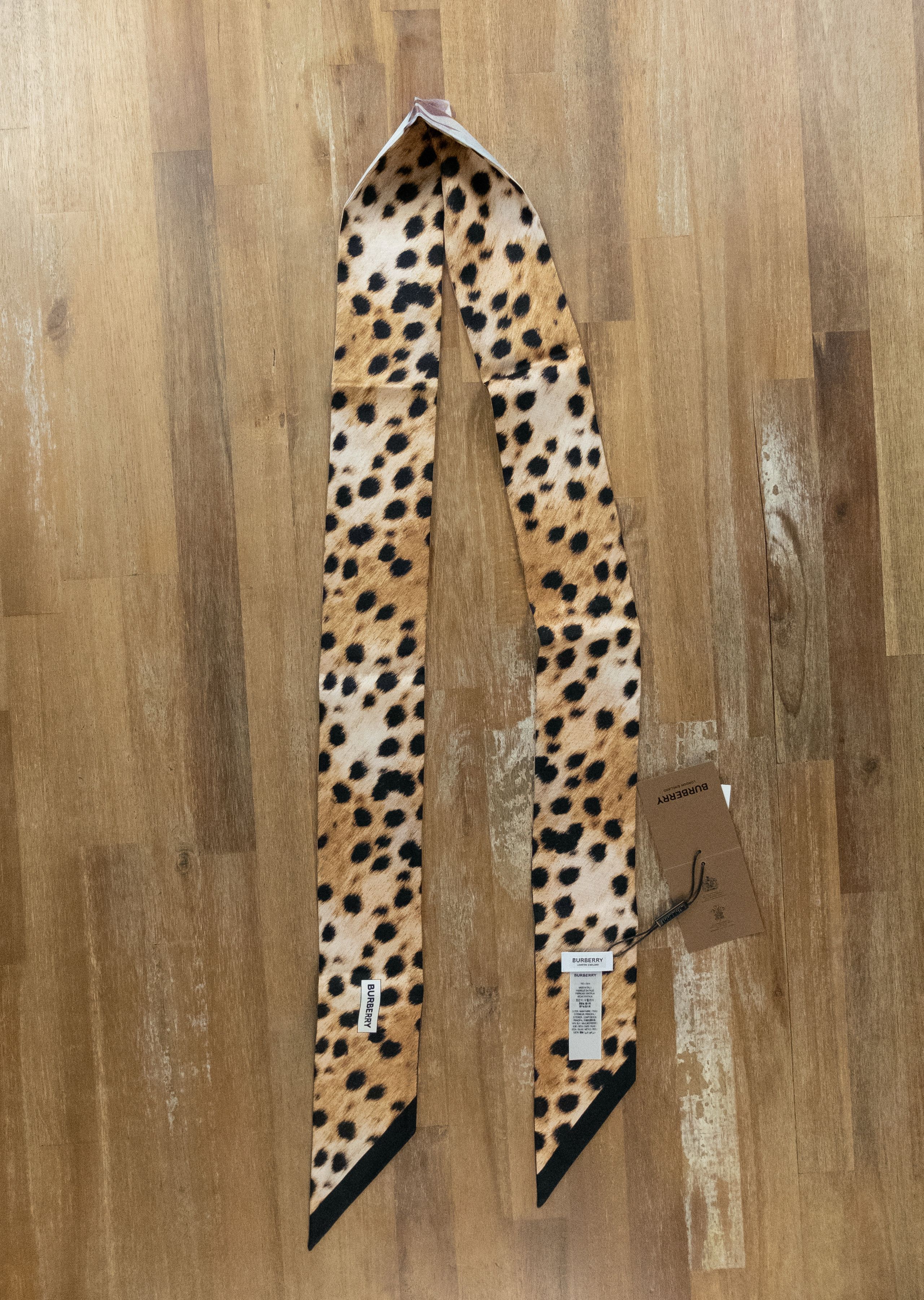 Burberry BURBERRY floral leopard reversible twill silk skinny scarf q Size ONE SIZE - 2 Thumbnail