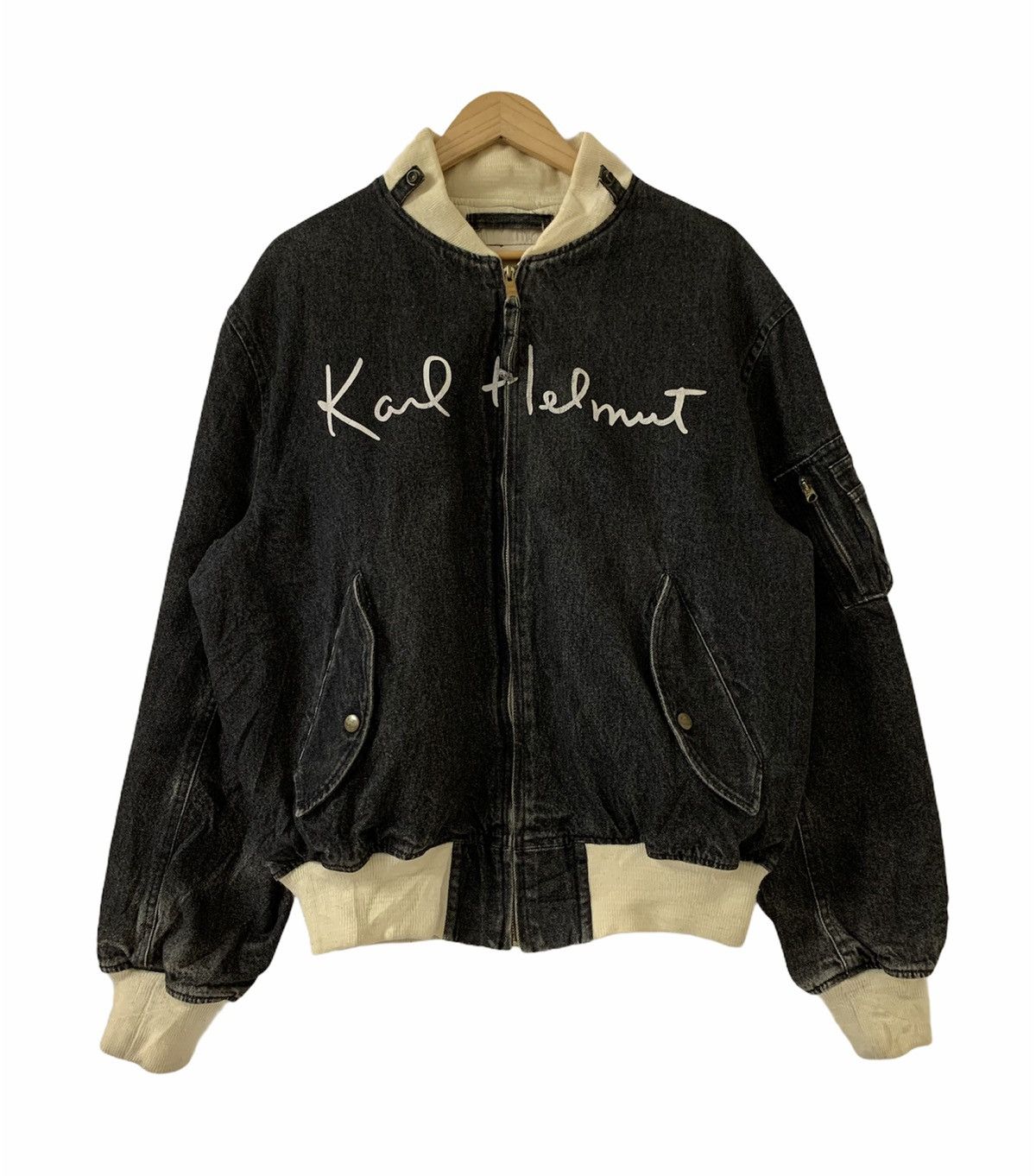 image of karl Helmut Bomber Jacket in Black, Men's (Size Medium)
