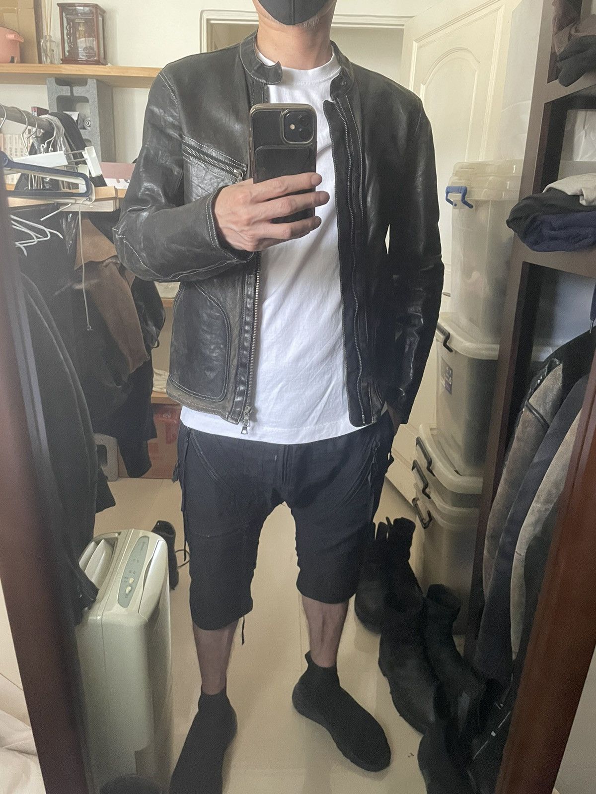 Isamu Katayama Backlash Distressed cow leather coat Size US M / EU 48-50 / 2 - 15 Thumbnail