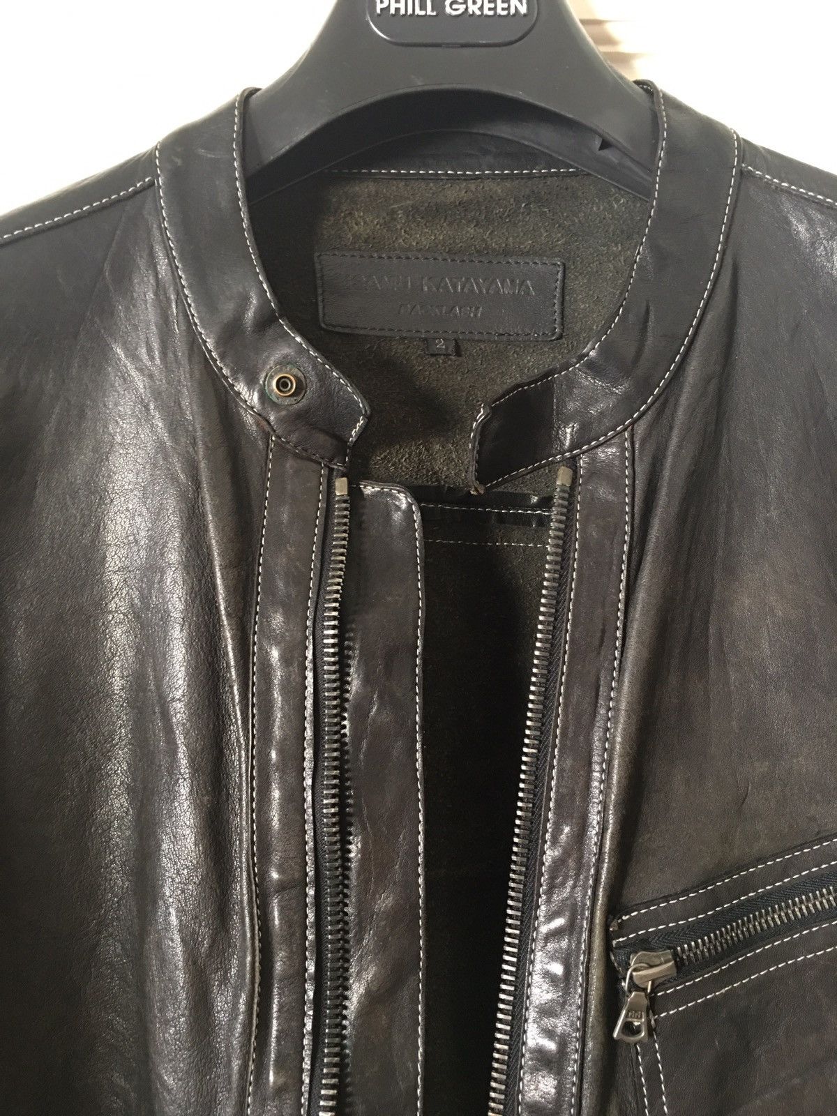 Isamu Katayama Backlash Distressed cow leather coat Size US M / EU 48-50 / 2 - 2 Thumbnail
