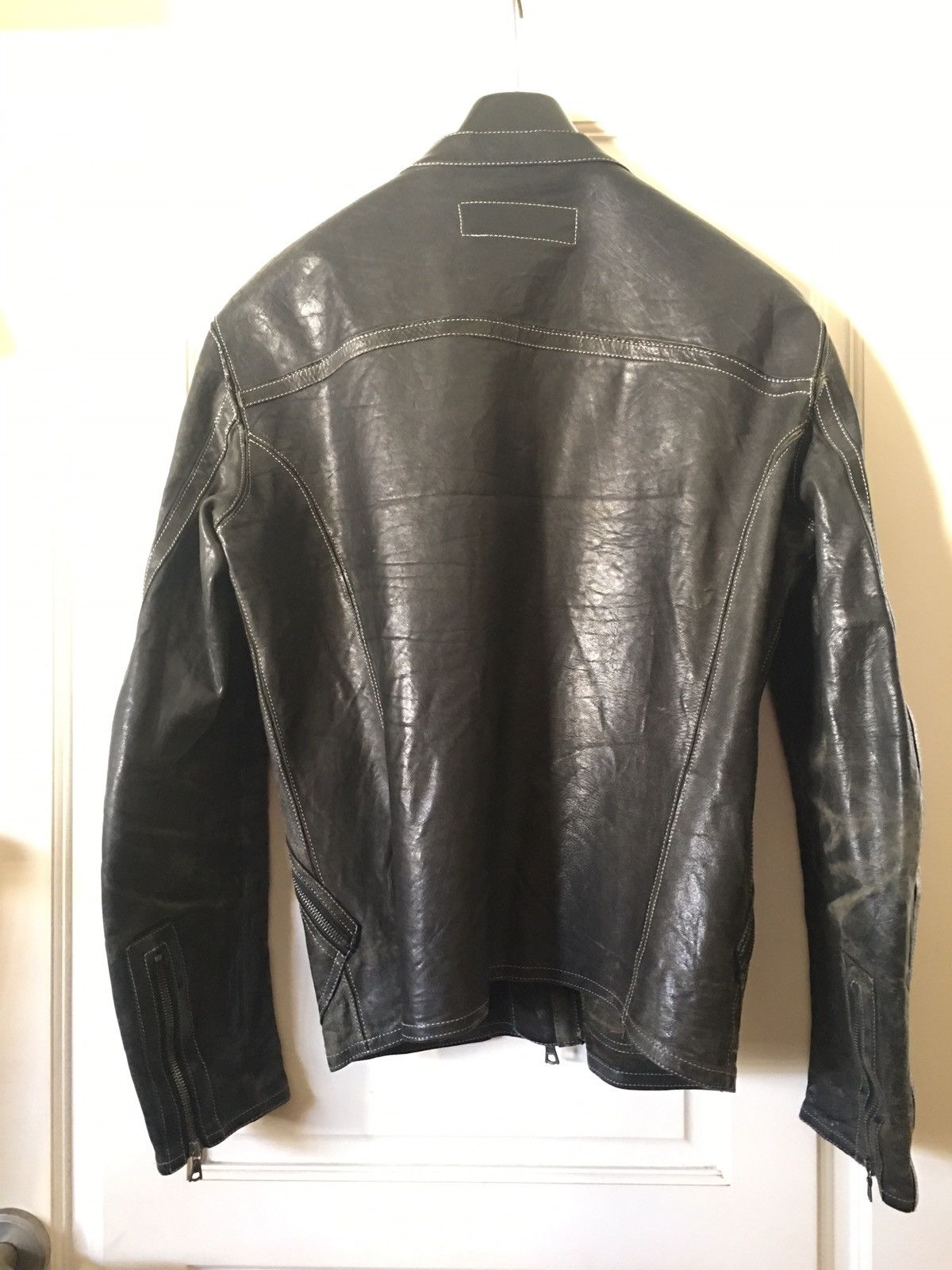 Isamu Katayama Backlash Distressed cow leather coat Size US M / EU 48-50 / 2 - 10 Thumbnail