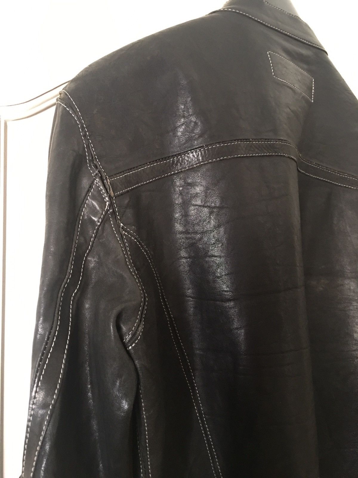 Isamu Katayama Backlash Distressed cow leather coat Size US M / EU 48-50 / 2 - 12 Thumbnail