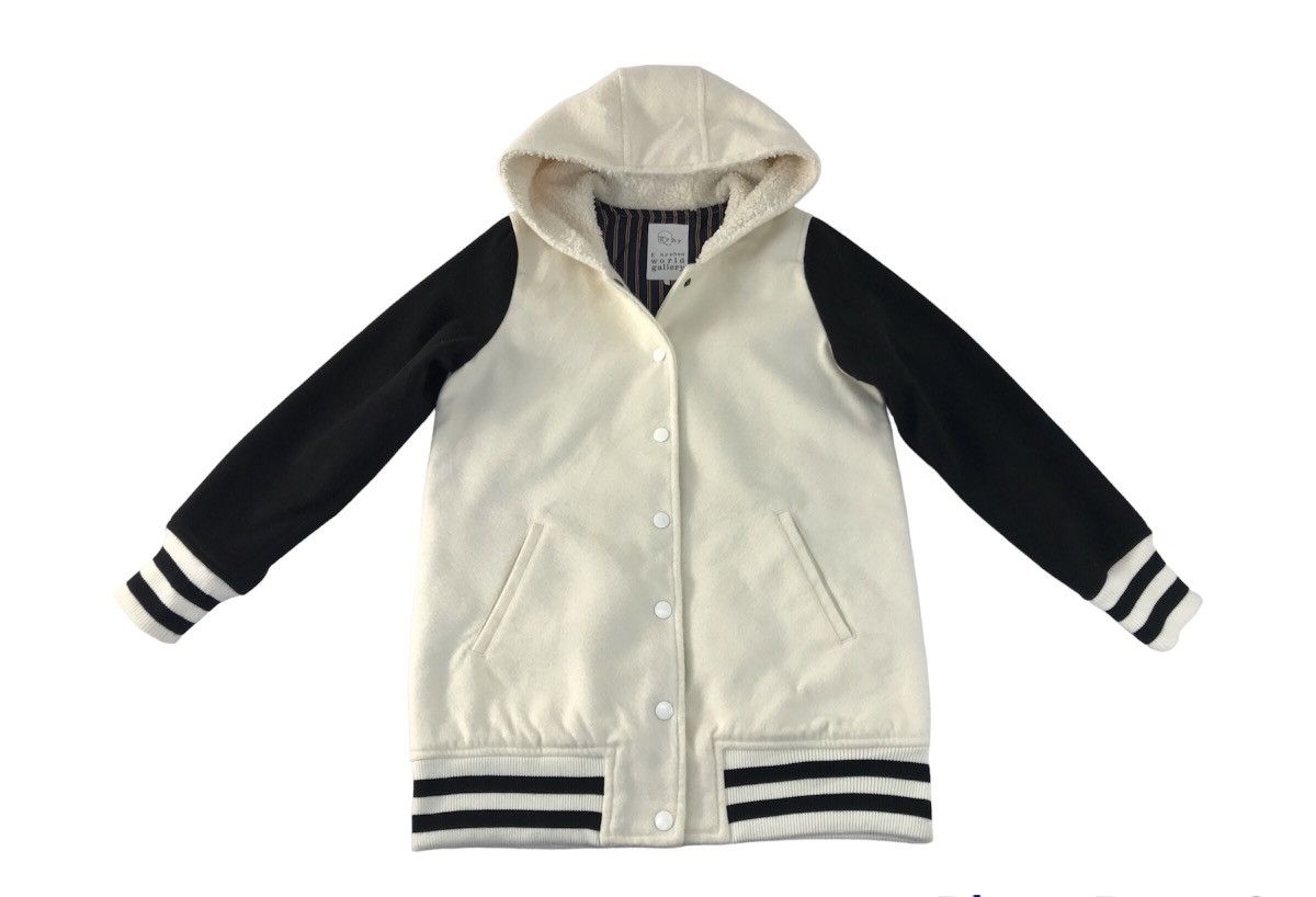 image of Vintage Ehyphen World Gallery Varsity Jacket Hoodie Style in White/Black, Men's (Size Small)