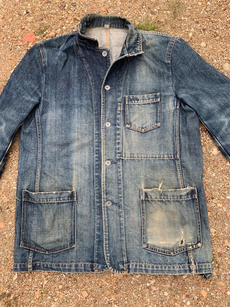 Uniqlo Uniqlo Jacket Distressed Denim Size US XL / EU 56 / 4 - 3 Thumbnail