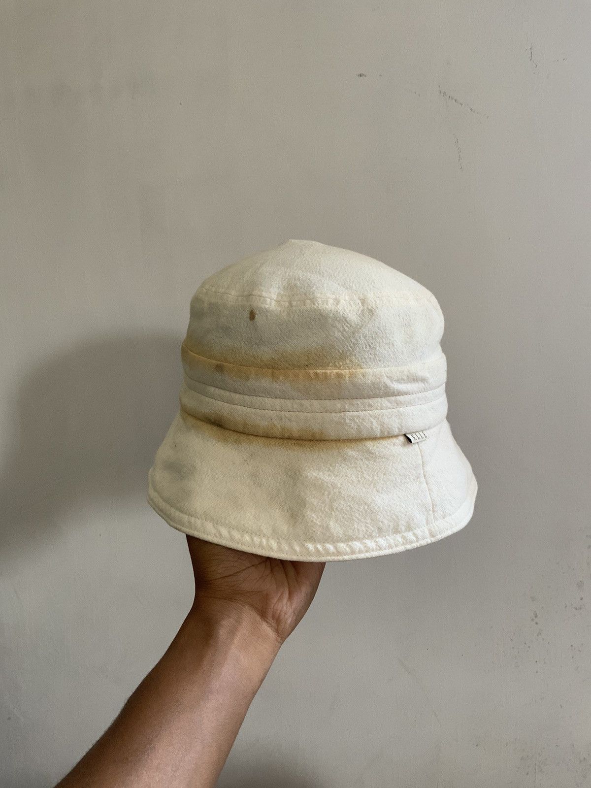 image of Archival Clothing Vintage Elle Paris Rusty Fade Japan Made Bucket Hat in White, Men's