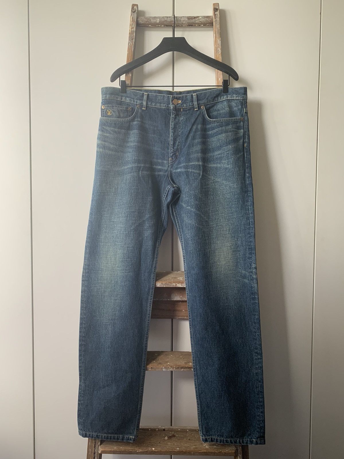 image of Louis Vuitton Vintage Wash Denim in Blue, Men's (Size 36)