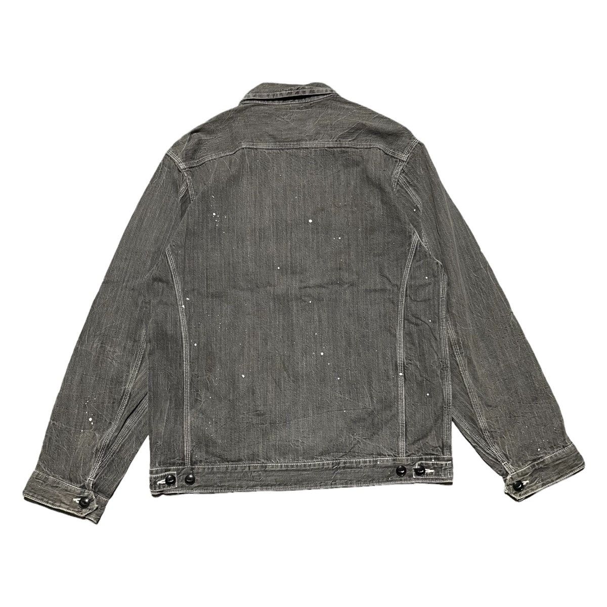 Japanese Brand Masterpiece Ruff n Tuff Splatter Denim Jacket Size US XL / EU 56 / 4 - 4 Thumbnail