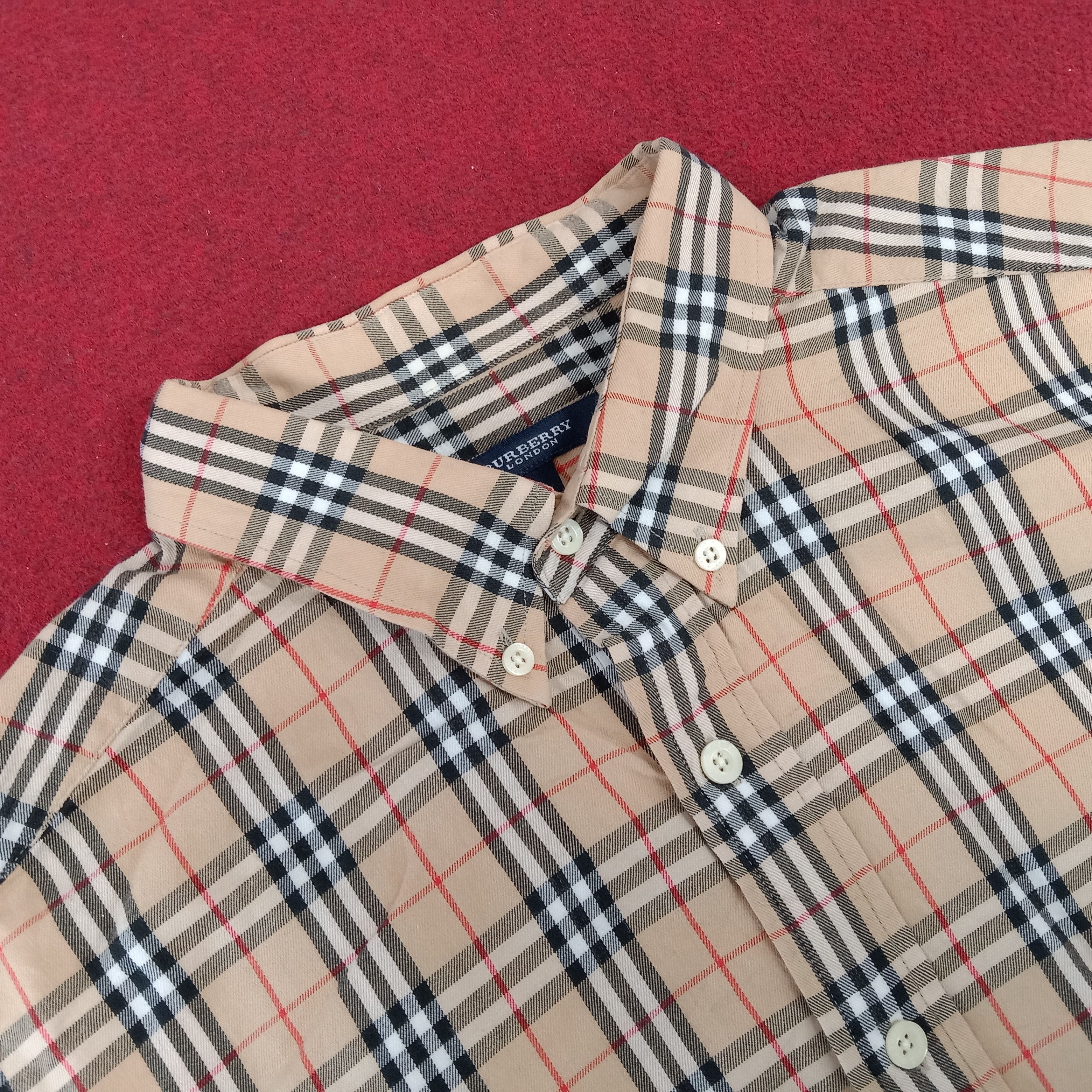 Burberry × Vintage Burberry London Nova Check Design Style Formal Shirt Size US L / EU 52-54 / 3 - 4 Thumbnail