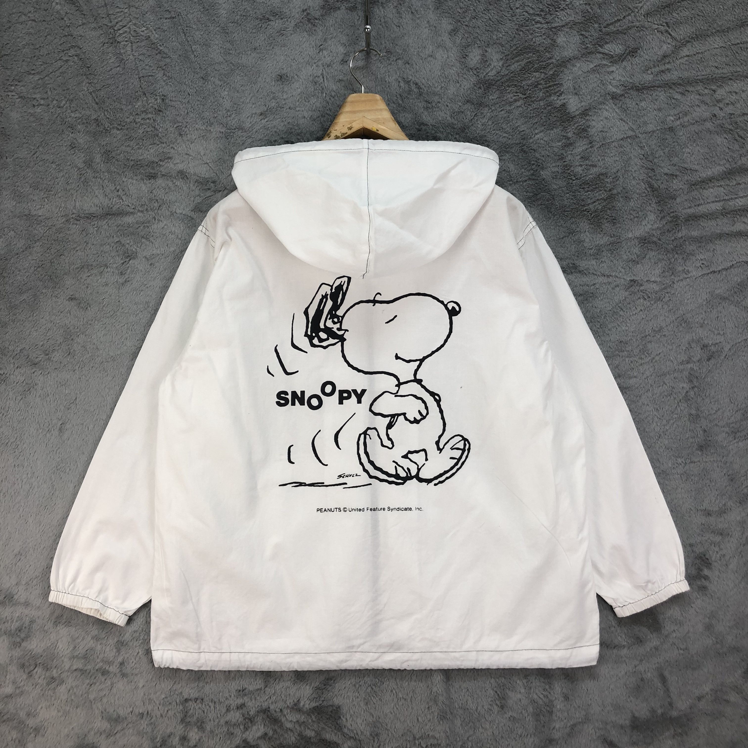Peanuts Vintage Peanuts Snoopy Back Big Logo Hooded Jacket #4676-163 Size US L / EU 52-54 / 3 - 1 Thumbnail