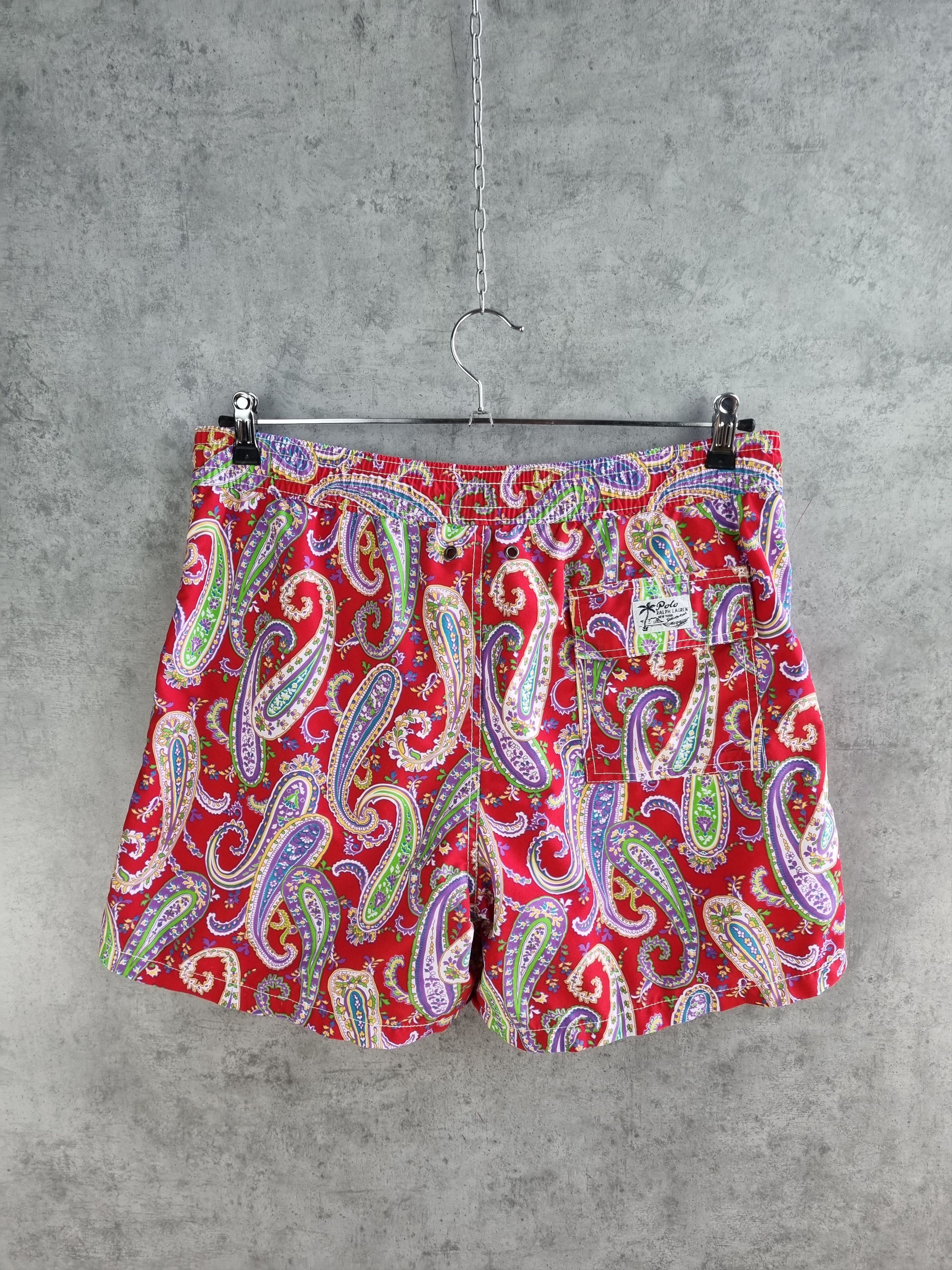 Polo Ralph Lauren × Ralph Lauren Paisley Print Hawaiian Shorts by Ralph Lauren 90s Size US 32 / EU 48 - 3 Thumbnail