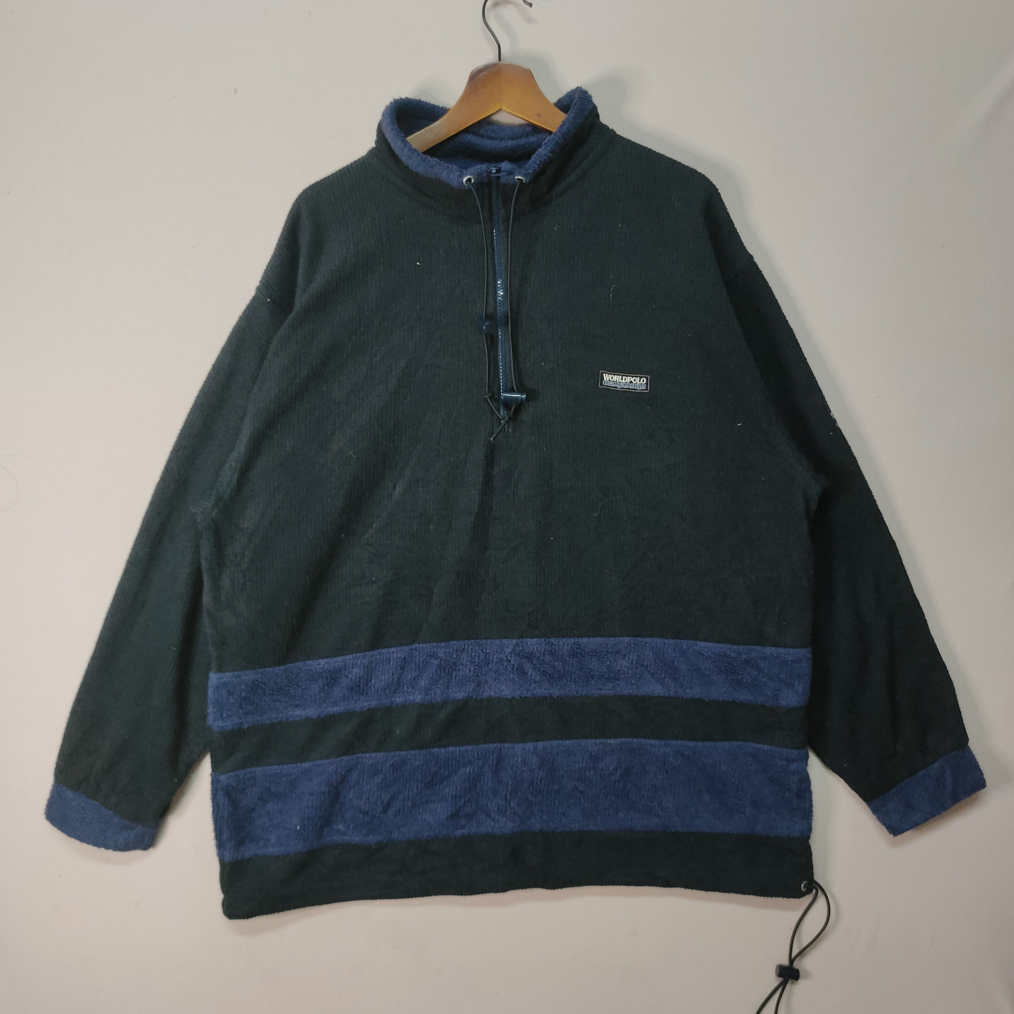Designer Vintage World Polo Half Zip Pull Over Sweatshirt Size US XXL / EU 58 / 5 - 1 Thumbnail