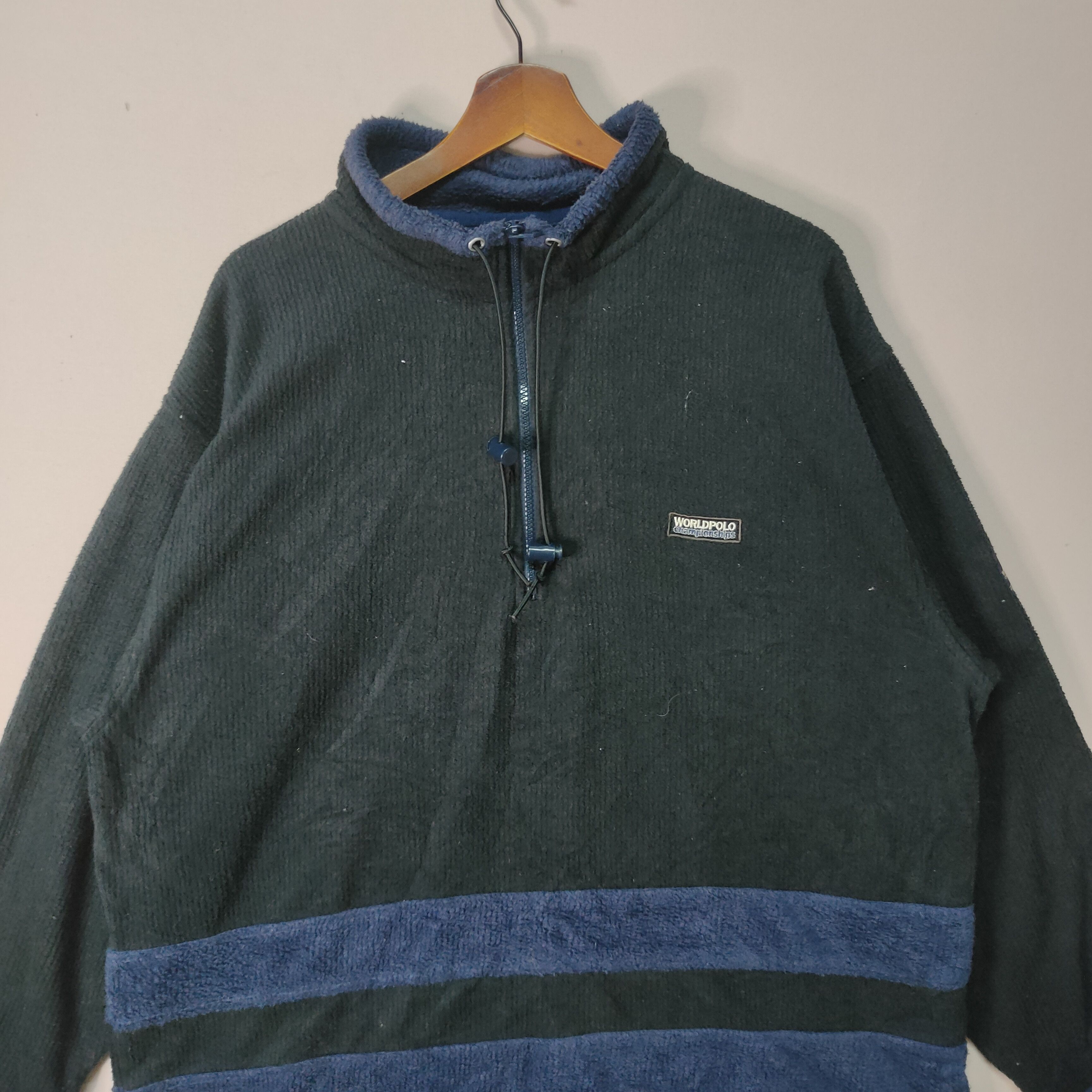 Designer Vintage World Polo Half Zip Pull Over Sweatshirt Size US XXL / EU 58 / 5 - 4 Thumbnail