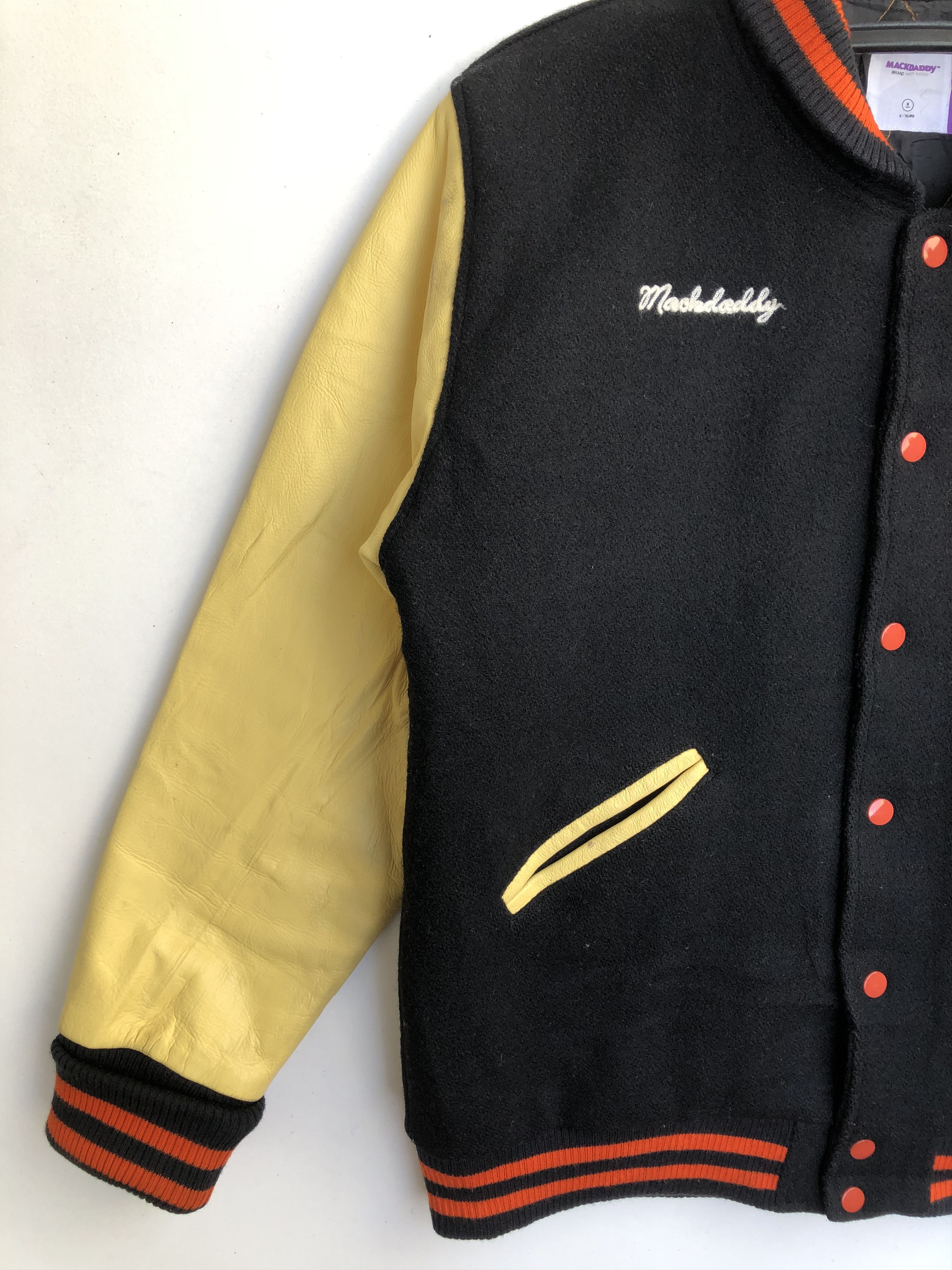 Japanese Brand RARE MACKDADDY COW LEATHER/WOOL VARSITY JACKET Size US XL / EU 56 / 4 - 6 Thumbnail