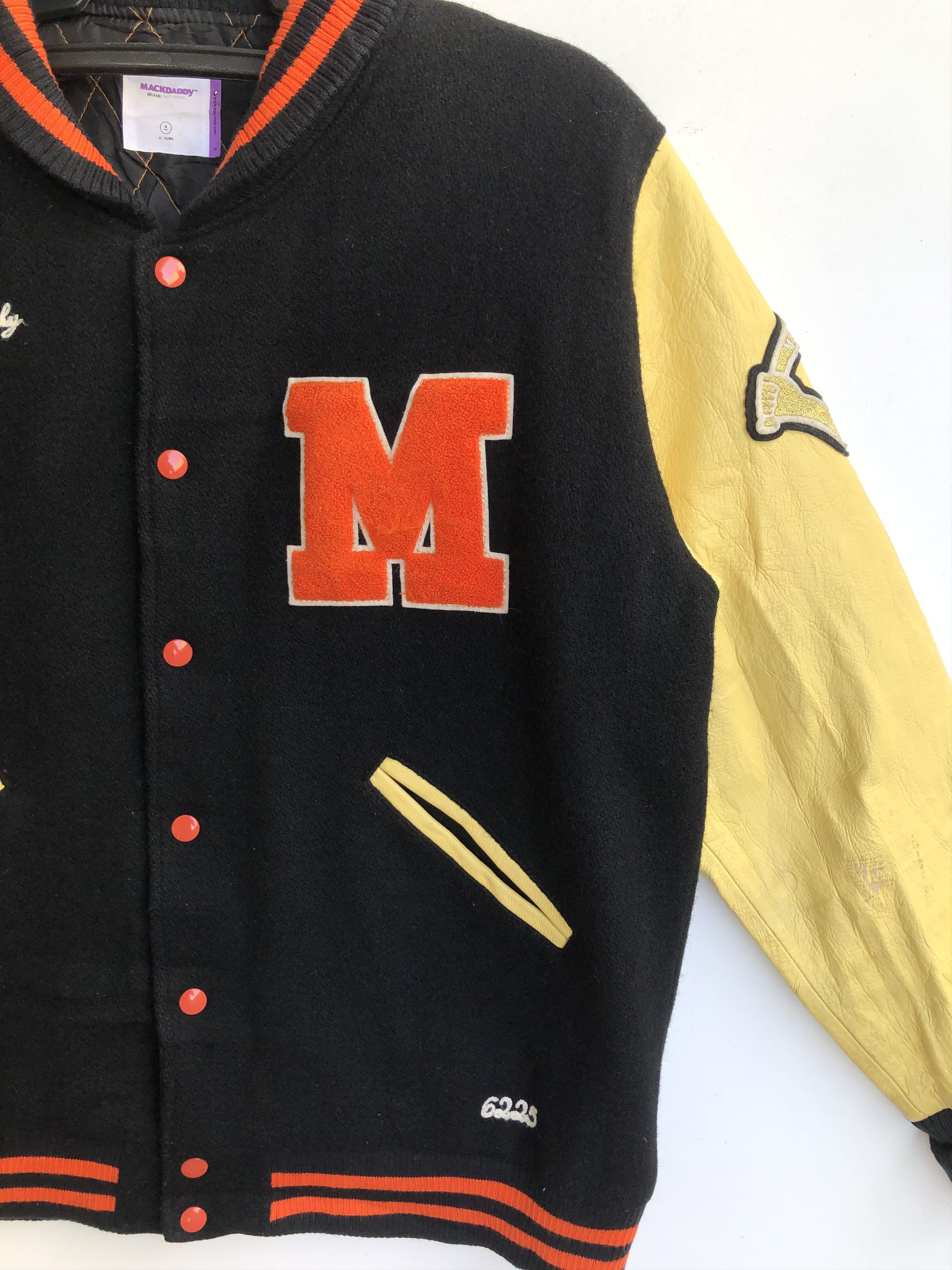 Japanese Brand RARE MACKDADDY COW LEATHER/WOOL VARSITY JACKET Size US XL / EU 56 / 4 - 5 Thumbnail
