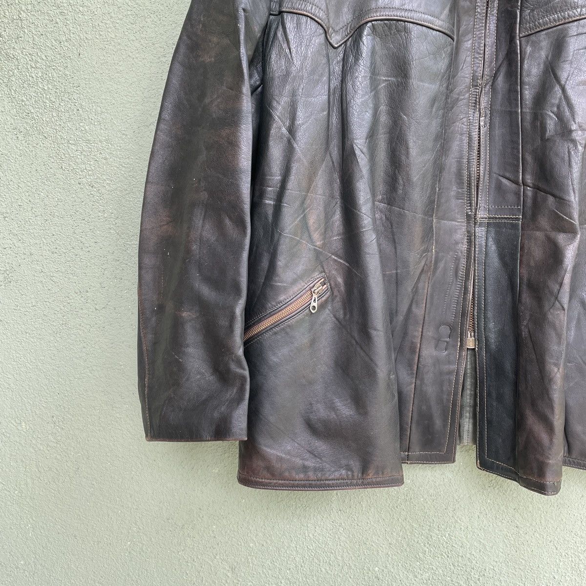 Leather Vintage RUHR Made In Germany Zipper Ups Leather Jacket Size US L / EU 52-54 / 3 - 4 Thumbnail