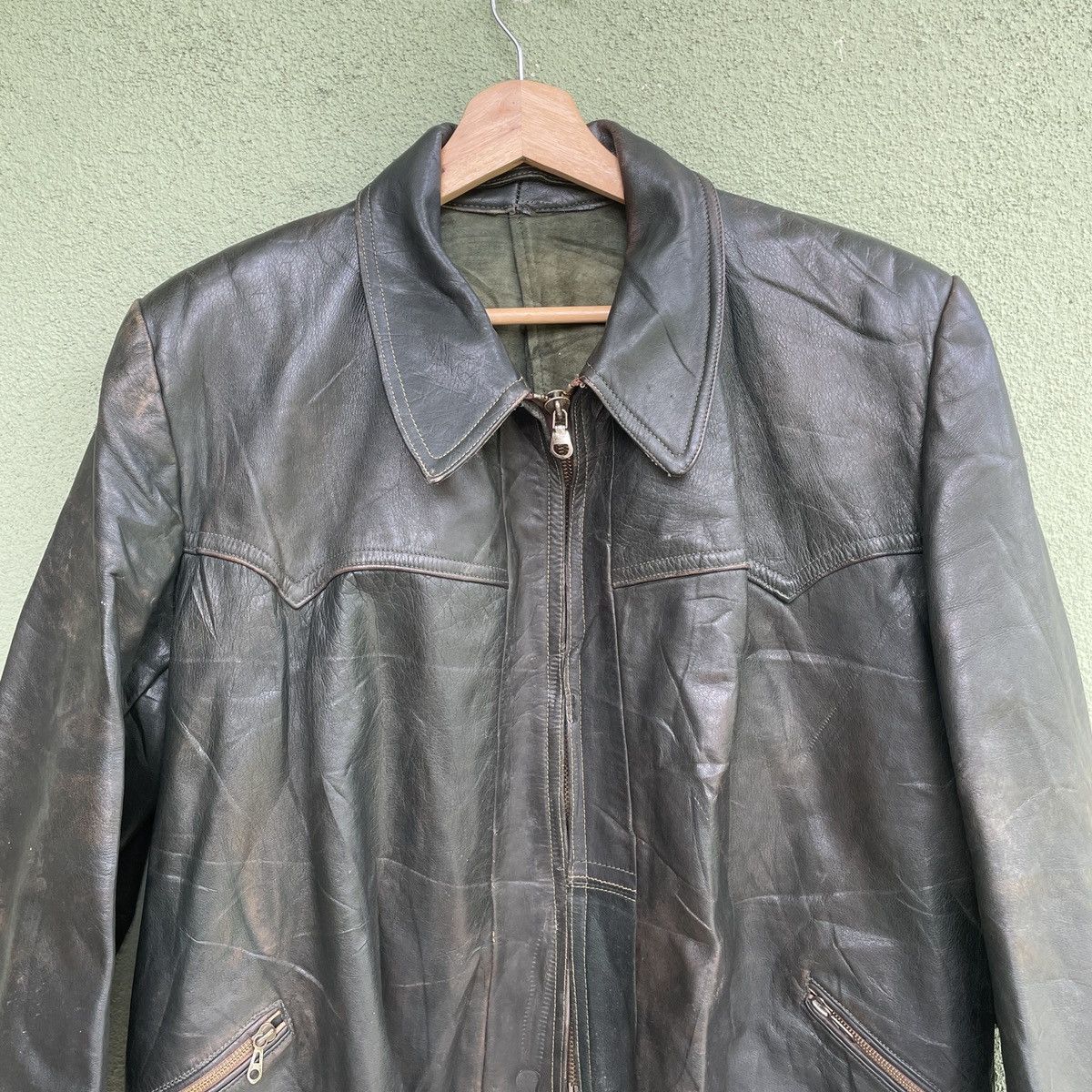 Leather Vintage RUHR Made In Germany Zipper Ups Leather Jacket Size US L / EU 52-54 / 3 - 3 Thumbnail