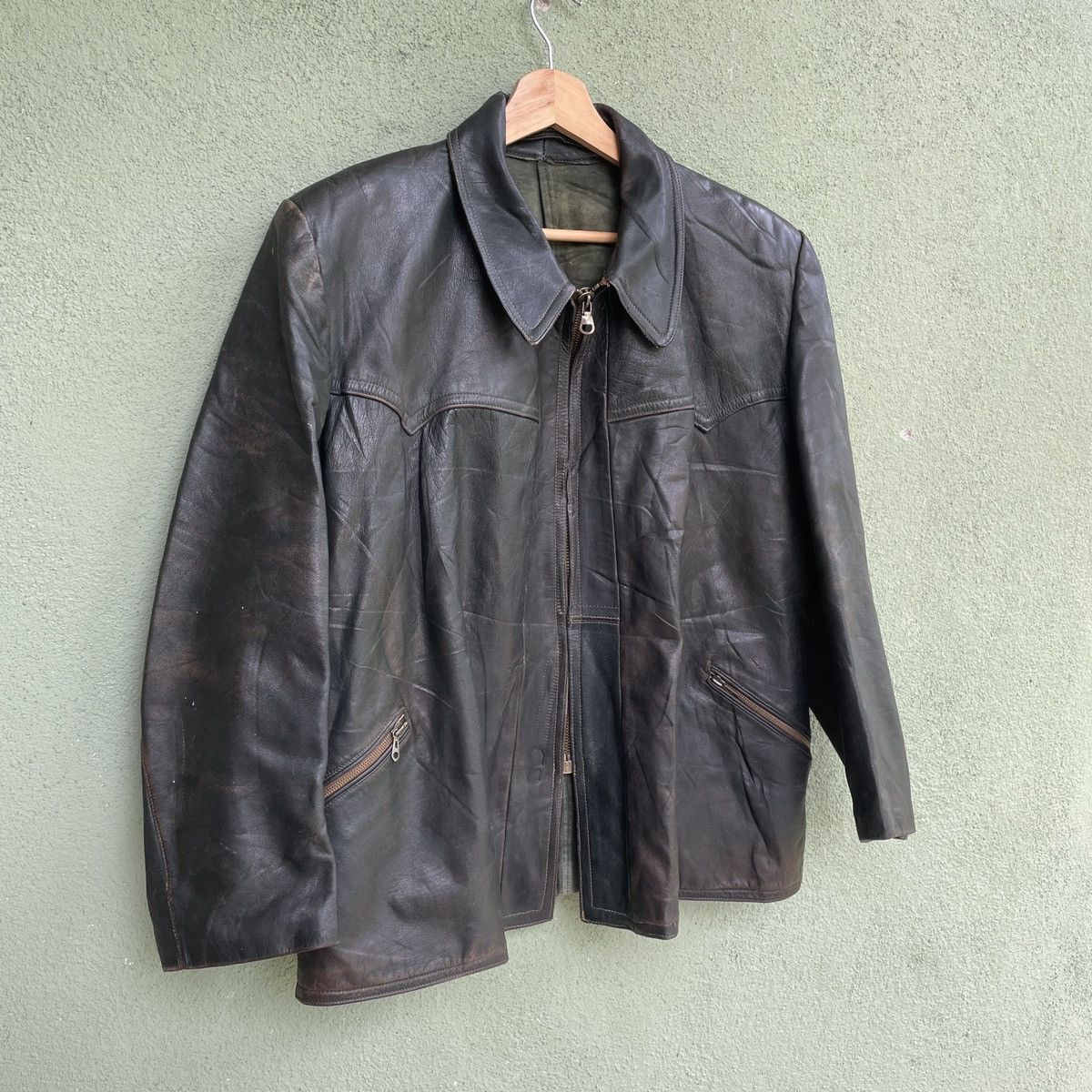Leather Vintage RUHR Made In Germany Zipper Ups Leather Jacket Size US L / EU 52-54 / 3 - 2 Thumbnail