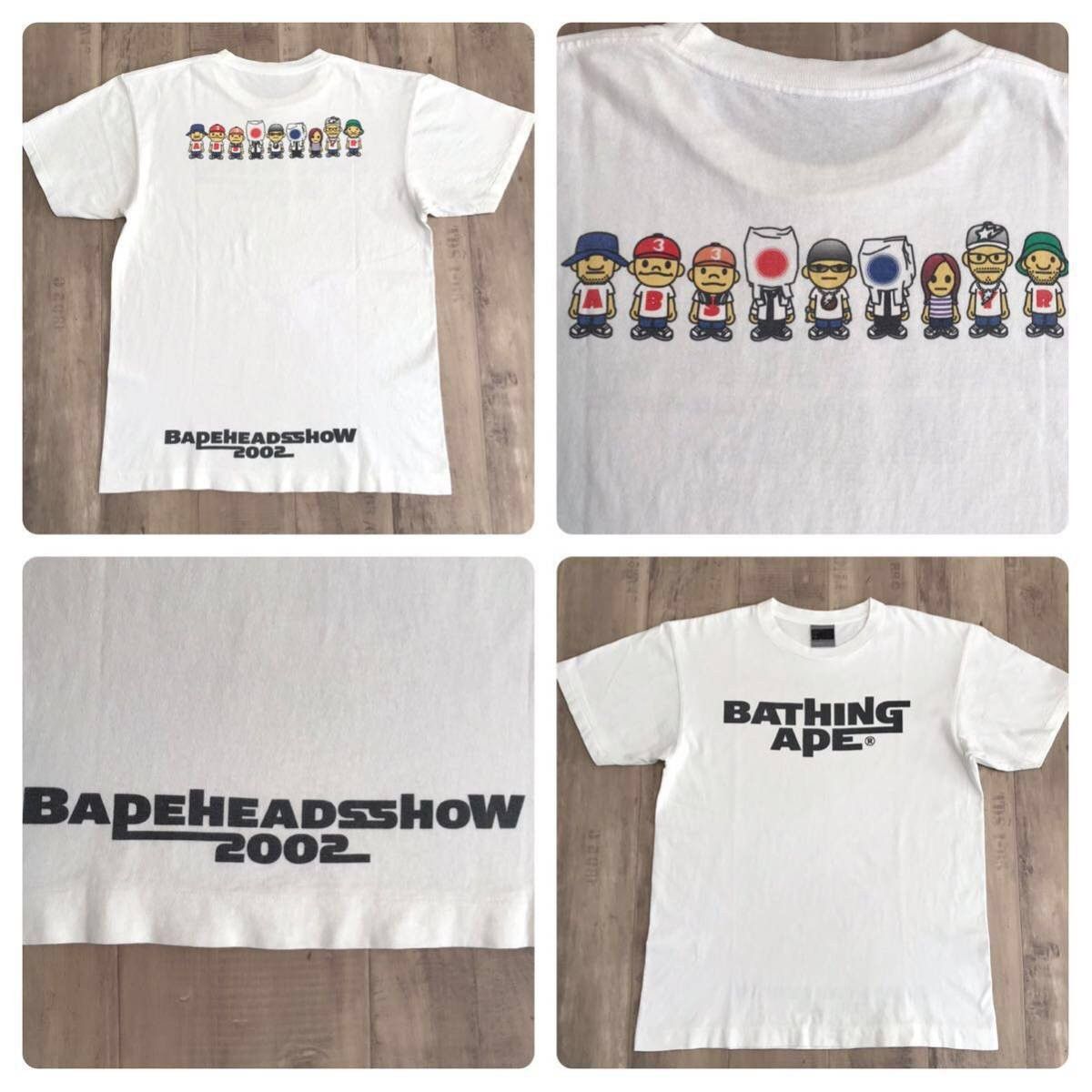 image of 2002 Bape Heads Show T-Shirt in White, Men's (Size Large)