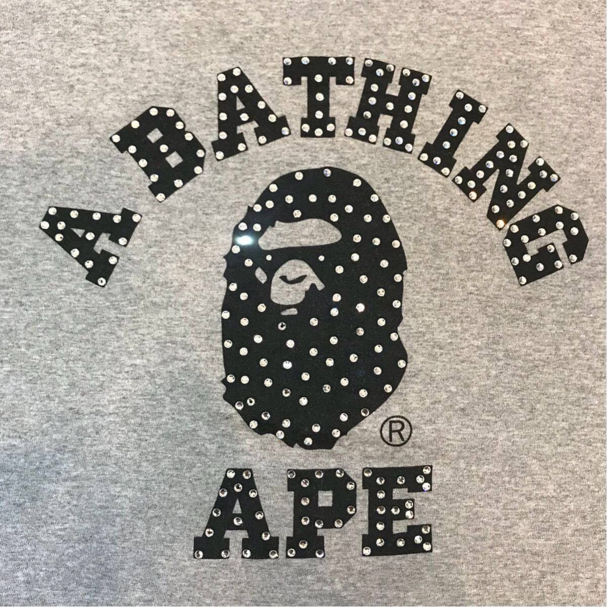 image of Bape Swarovski College Logo T-Shirt A Bathing Ape Nigo in Grey, Men's (Size Medium)