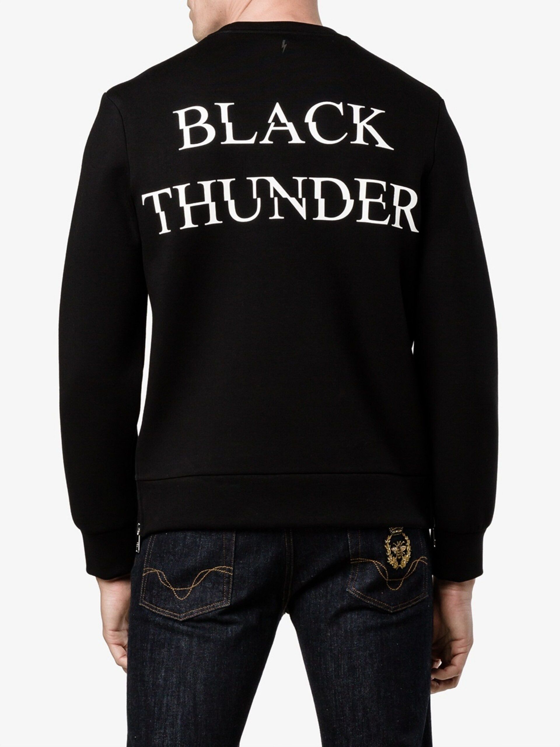 Neil Barrett $545 Neil Barrett Black Thunder Neoprene Sweatshirt Size US M / EU 48-50 / 2 - 4 Thumbnail
