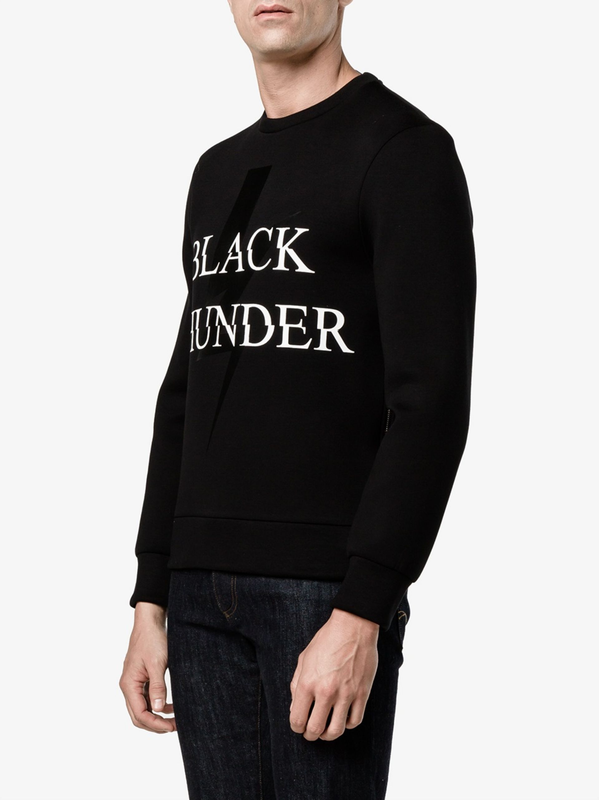 Neil Barrett $545 Neil Barrett Black Thunder Neoprene Sweatshirt Size US M / EU 48-50 / 2 - 3 Thumbnail