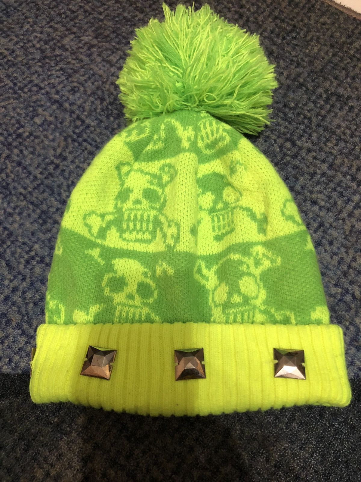 Japanese Brand Skull Green Joyful and Monster Beanie Hats Size ONE SIZE - 3 Thumbnail