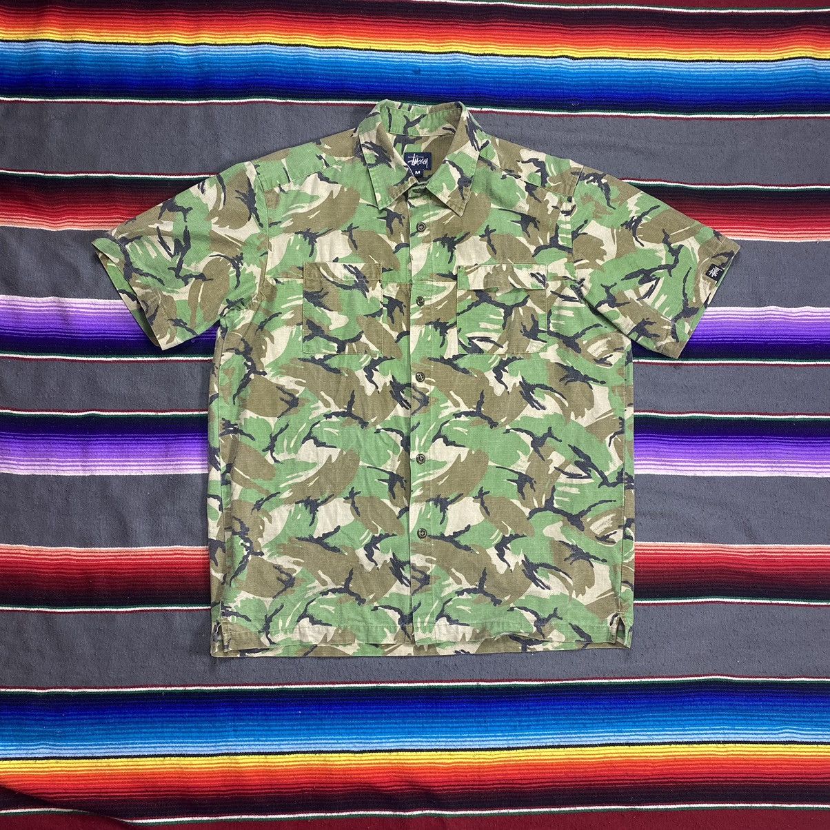 Stussy Vintage Stussy Military Style Button Up Shirt Size US M / EU 48-50 / 2 - 1 Thumbnail