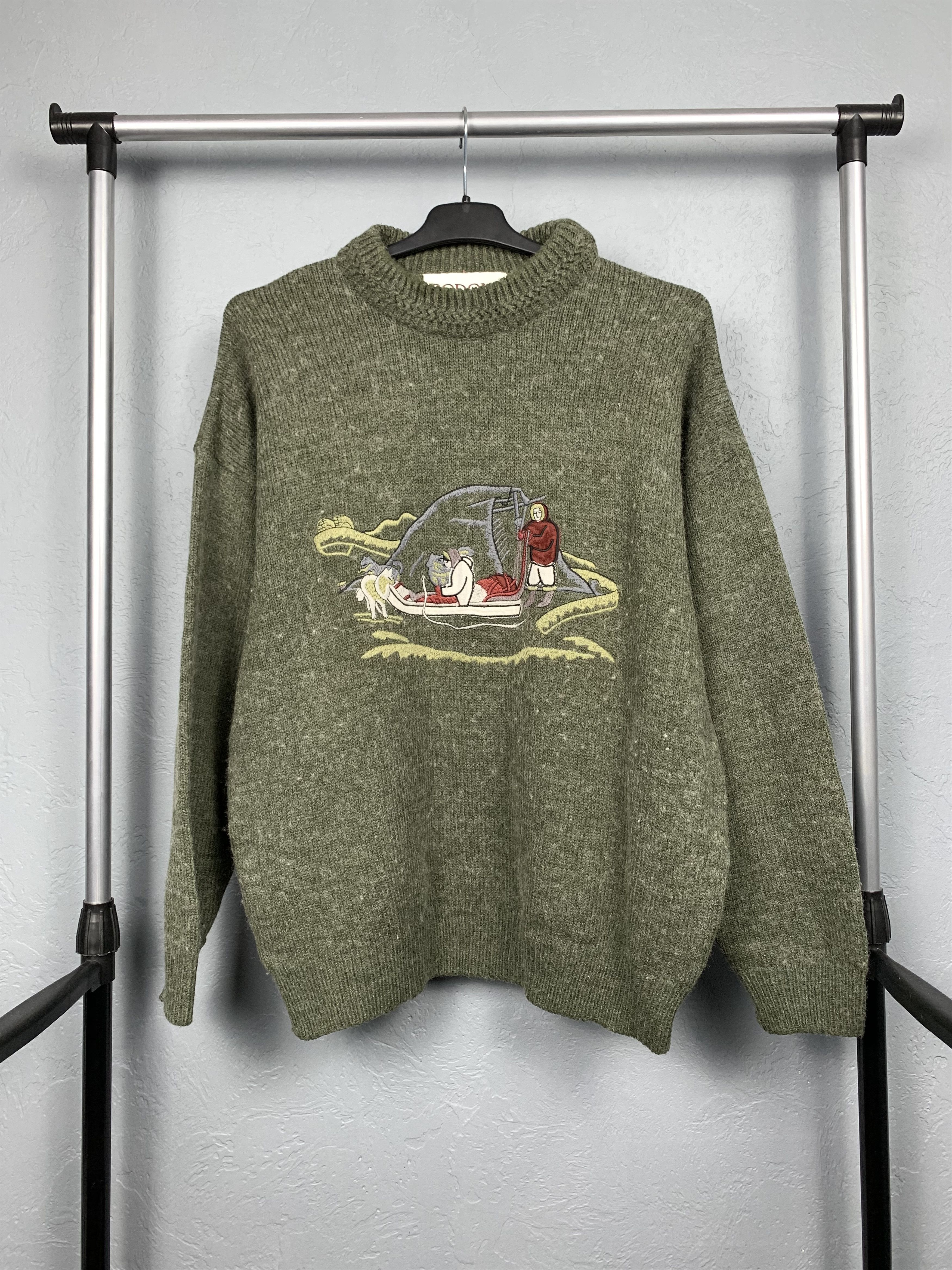 Vintage Vintage Crewneck Eskimos Print Oversized Sweater Size US M / EU 48-50 / 2 - 1 Thumbnail