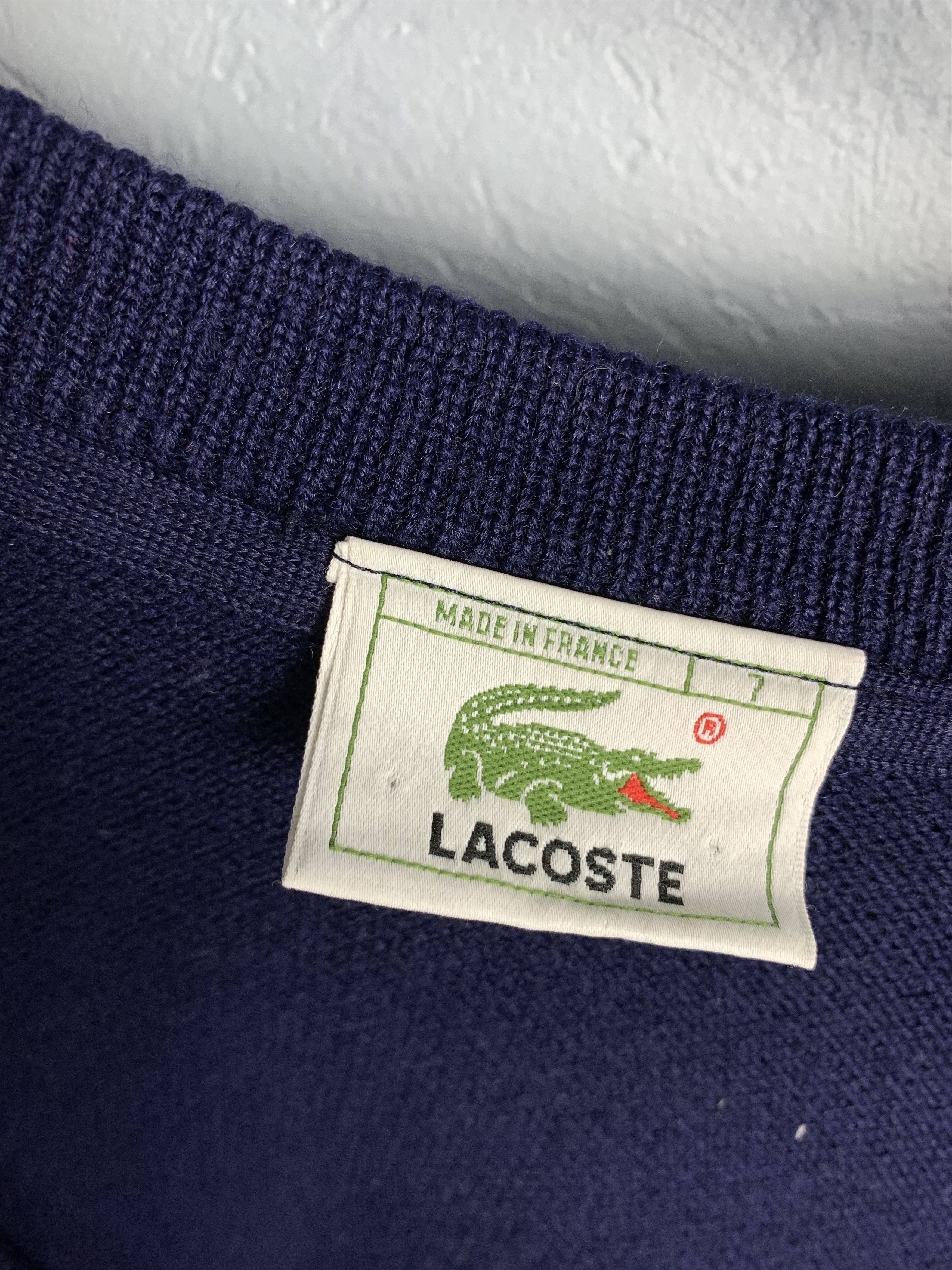 Lacoste Lacoste Vintage Mens Knit Cardigan Sweater Made in France Size US XL / EU 56 / 4 - 3 Thumbnail