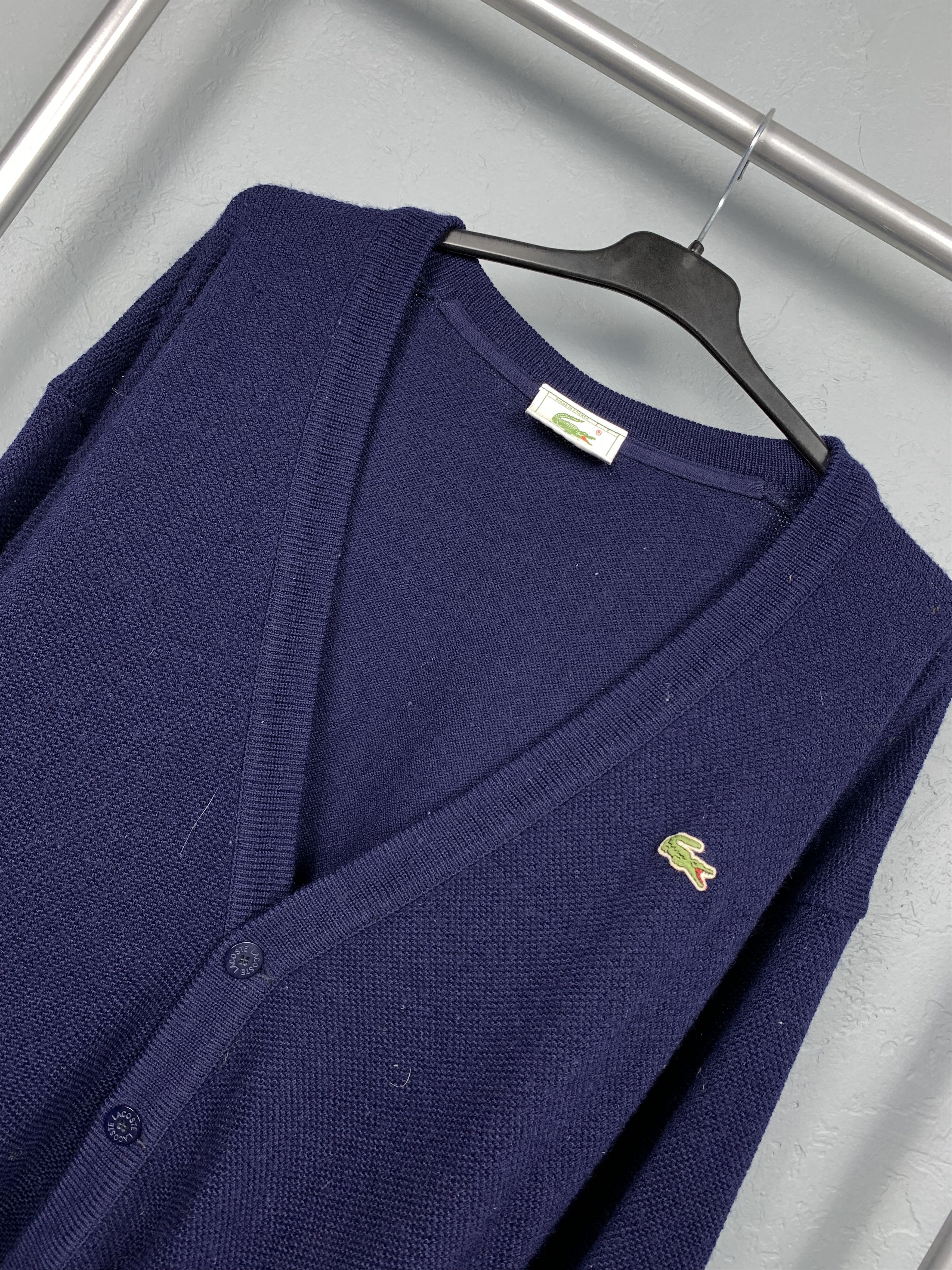 Lacoste Lacoste Vintage Mens Knit Cardigan Sweater Made in France Size US XL / EU 56 / 4 - 2 Thumbnail