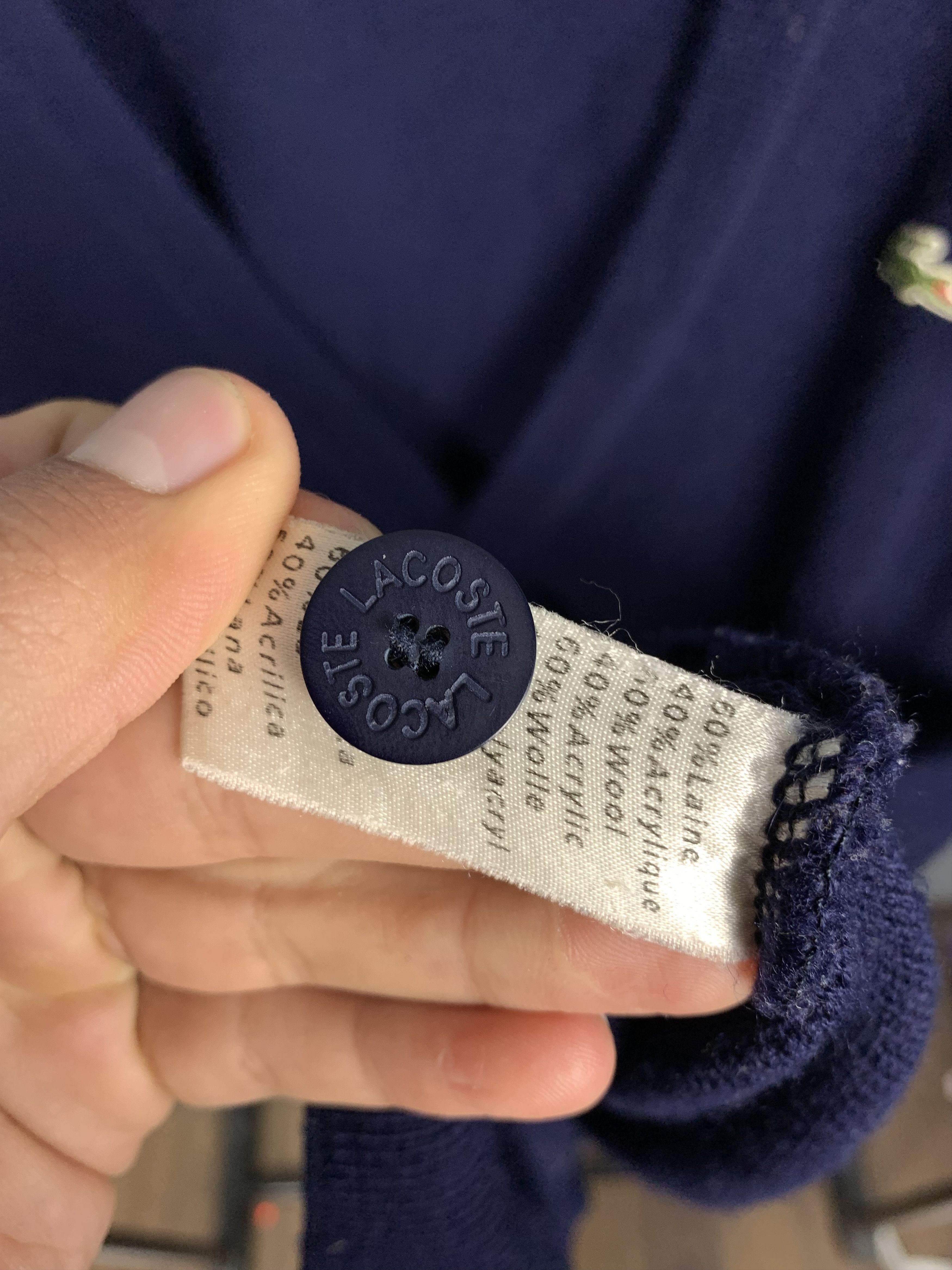 Lacoste Lacoste Vintage Mens Knit Cardigan Sweater Made in France Size US XL / EU 56 / 4 - 6 Thumbnail