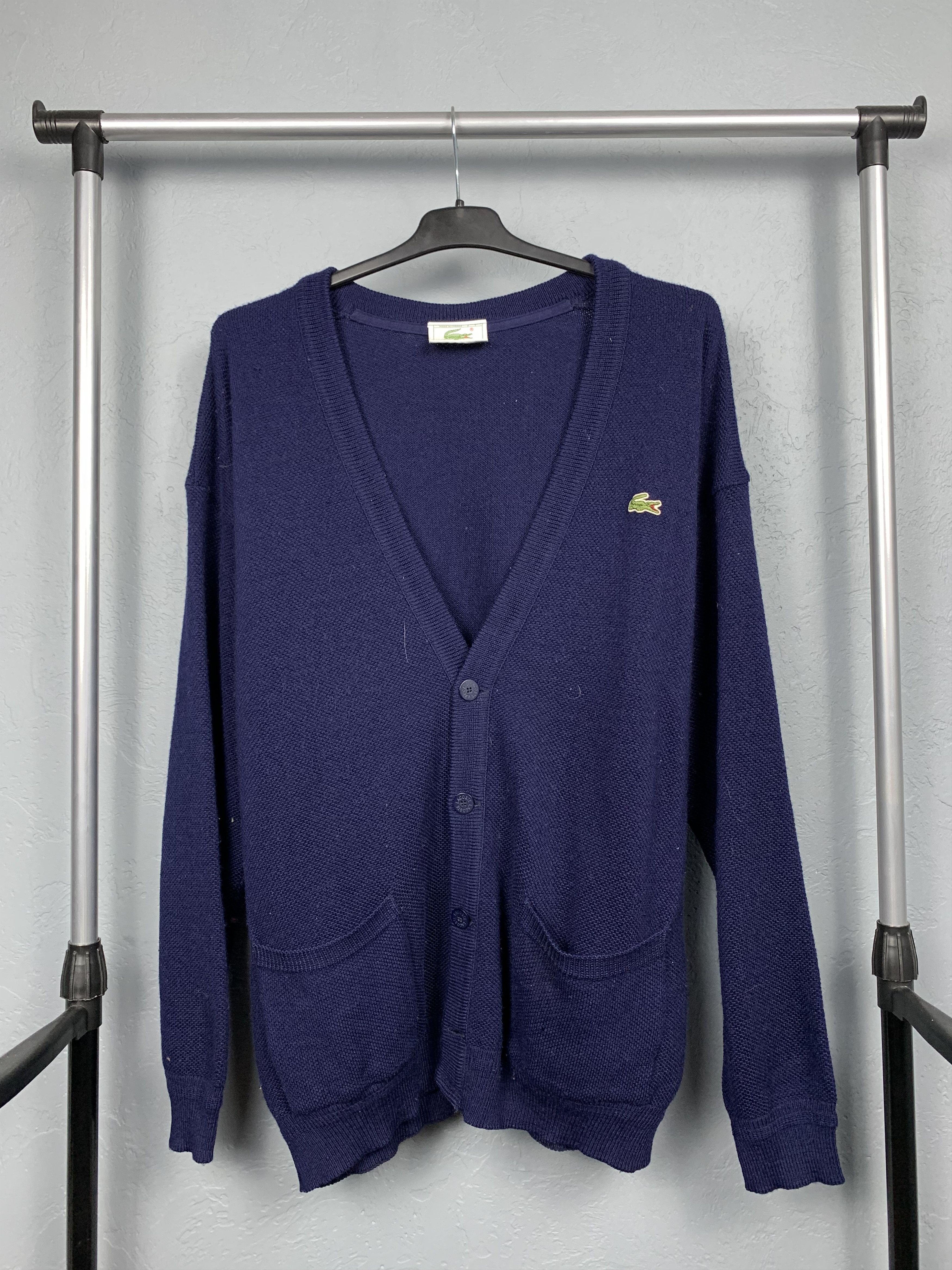 Lacoste Lacoste Vintage Mens Knit Cardigan Sweater Made in France Size US XL / EU 56 / 4 - 1 Thumbnail