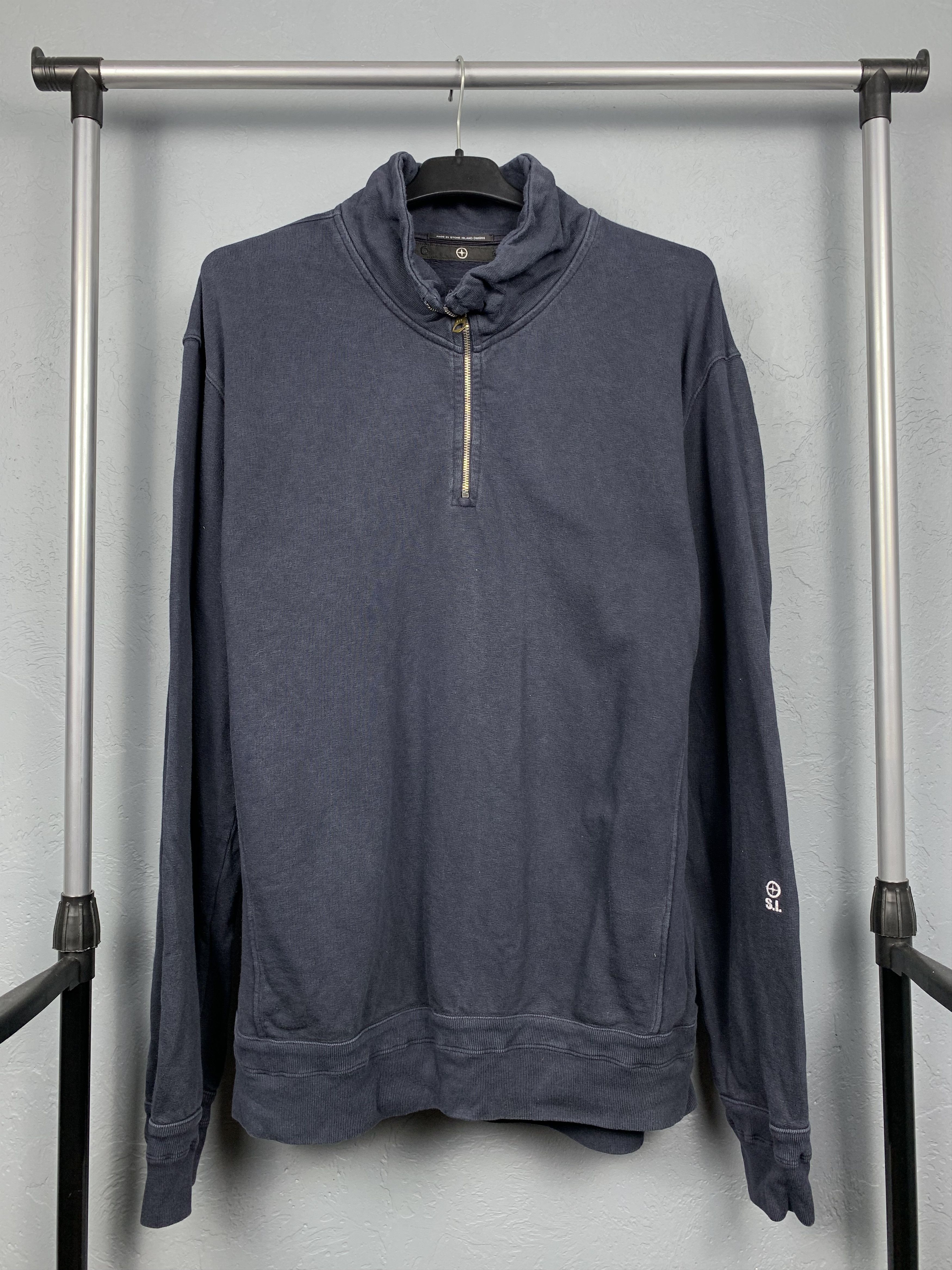 Stone Island Stone Island Denims 90s Vintage Mens 1\4 Zip Sweatshirt Size US XL / EU 56 / 4 - 1 Thumbnail
