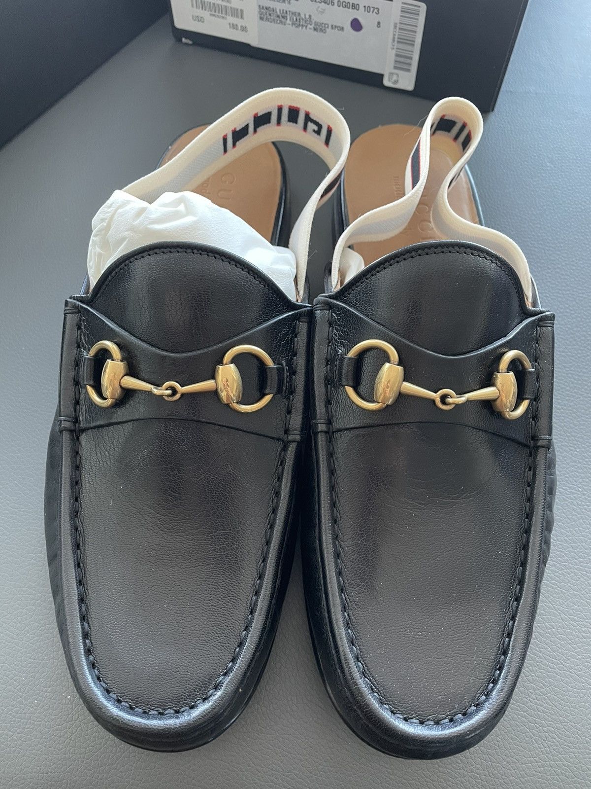 Gucci Brand NEW Limited Edition Leather Elastic Band Loafer Sandal Size US 8.5 / EU 41-42 - 2 Thumbnail