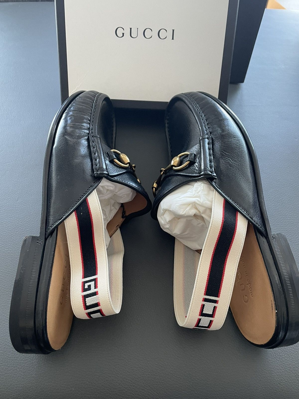 Gucci Brand NEW Limited Edition Leather Elastic Band Loafer Sandal Size US 8.5 / EU 41-42 - 1 Thumbnail
