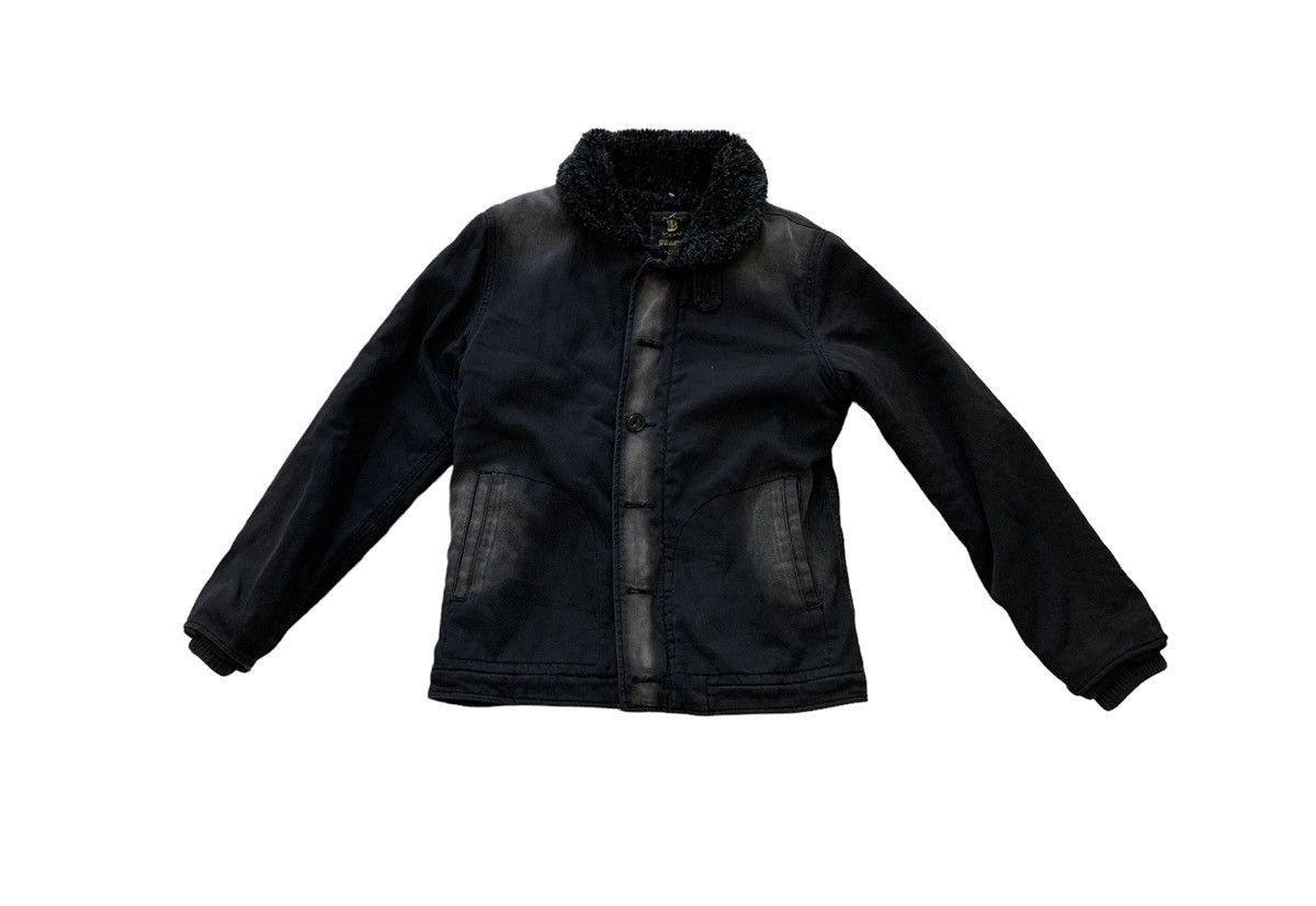 image of Beams Plus x USN Vintage Beams Jacket N1 Deck Jacket Army in Black, Men's (Size Medium)