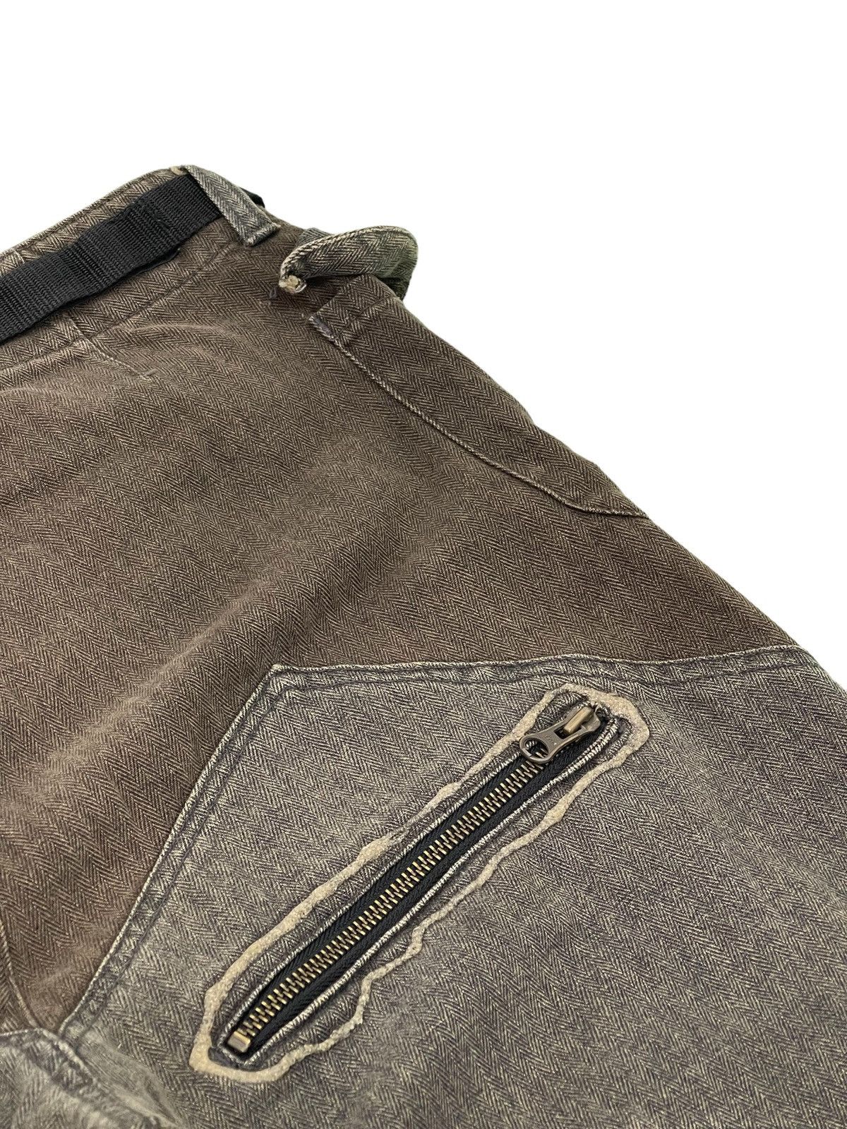 Japanese Brand Herringbones Two Tone Censored Sentient Denim Relaxed 39🟦 Size US 33 - 21 Thumbnail