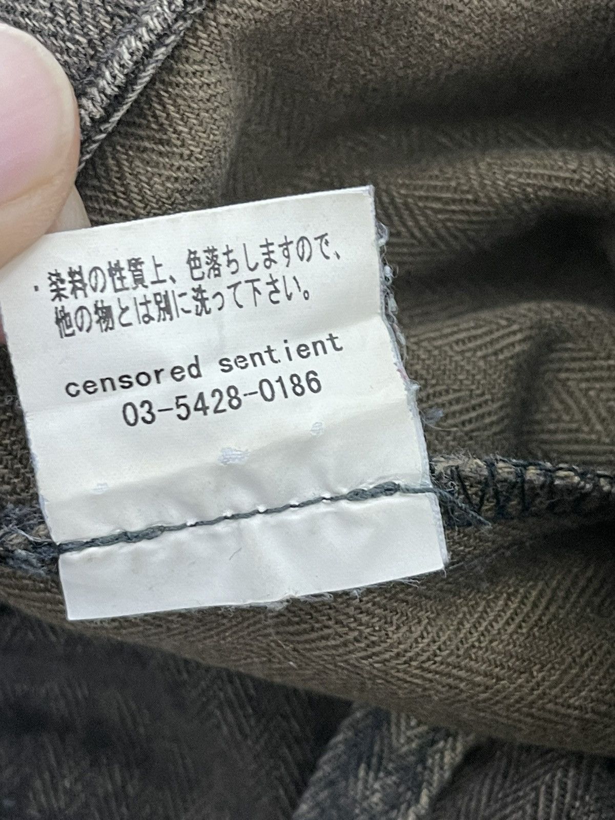 Japanese Brand Herringbones Two Tone Censored Sentient Denim Relaxed 39🟦 Size US 33 - 23 Thumbnail