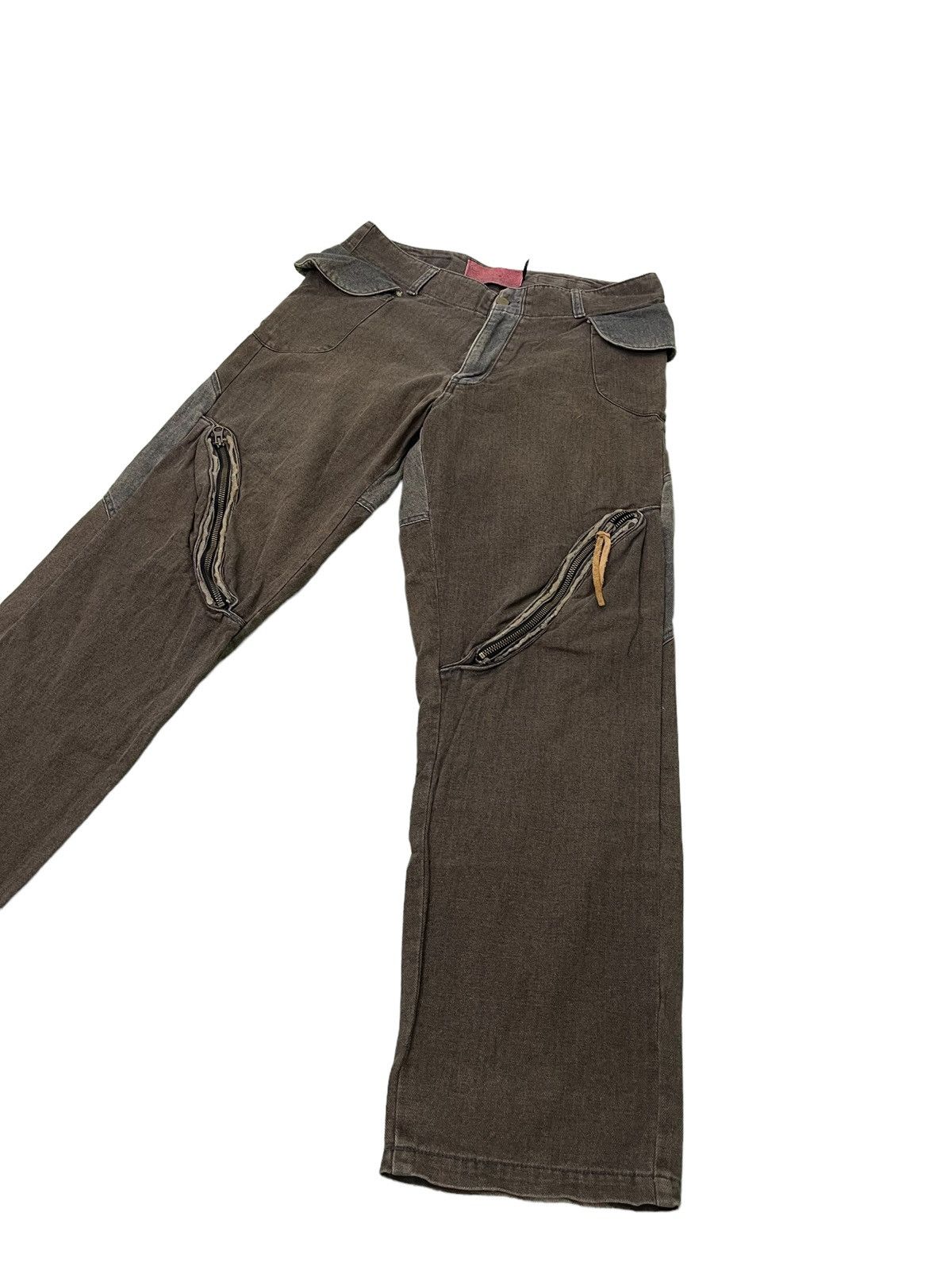 Japanese Brand Herringbones Two Tone Censored Sentient Denim Relaxed 39🟦 Size US 33 - 3 Thumbnail