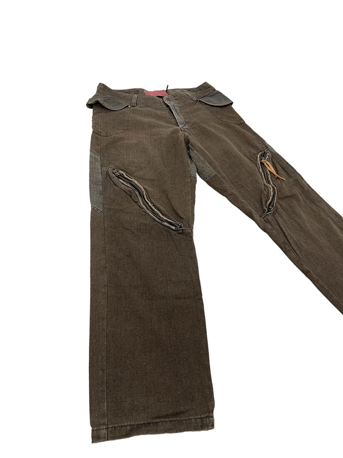 Japanese Brand Herringbones Two Tone Censored Sentient Denim Relaxed 39🟦 Size US 33 - 1 Thumbnail