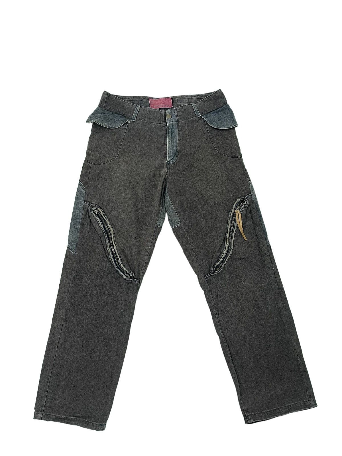 Japanese Brand Herringbones Two Tone Censored Sentient Denim Relaxed 39🟦 Size US 33 - 2 Thumbnail