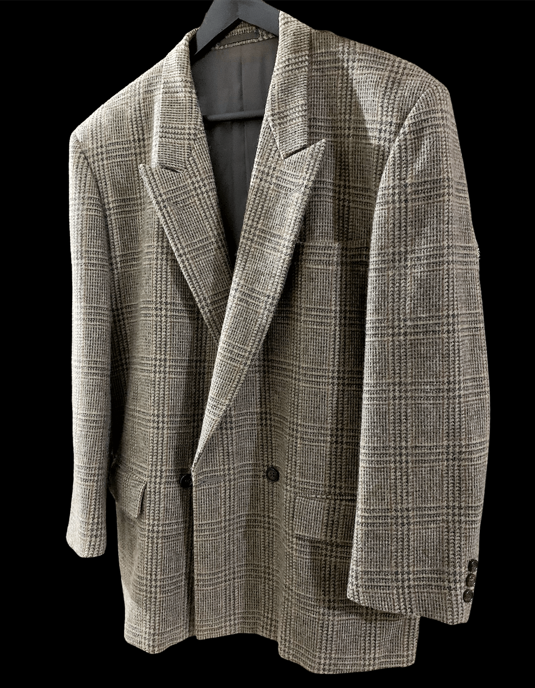 image of Comme Des Garcons Double Breasted Plaid Blazer in Beige, Men's (Size Medium)