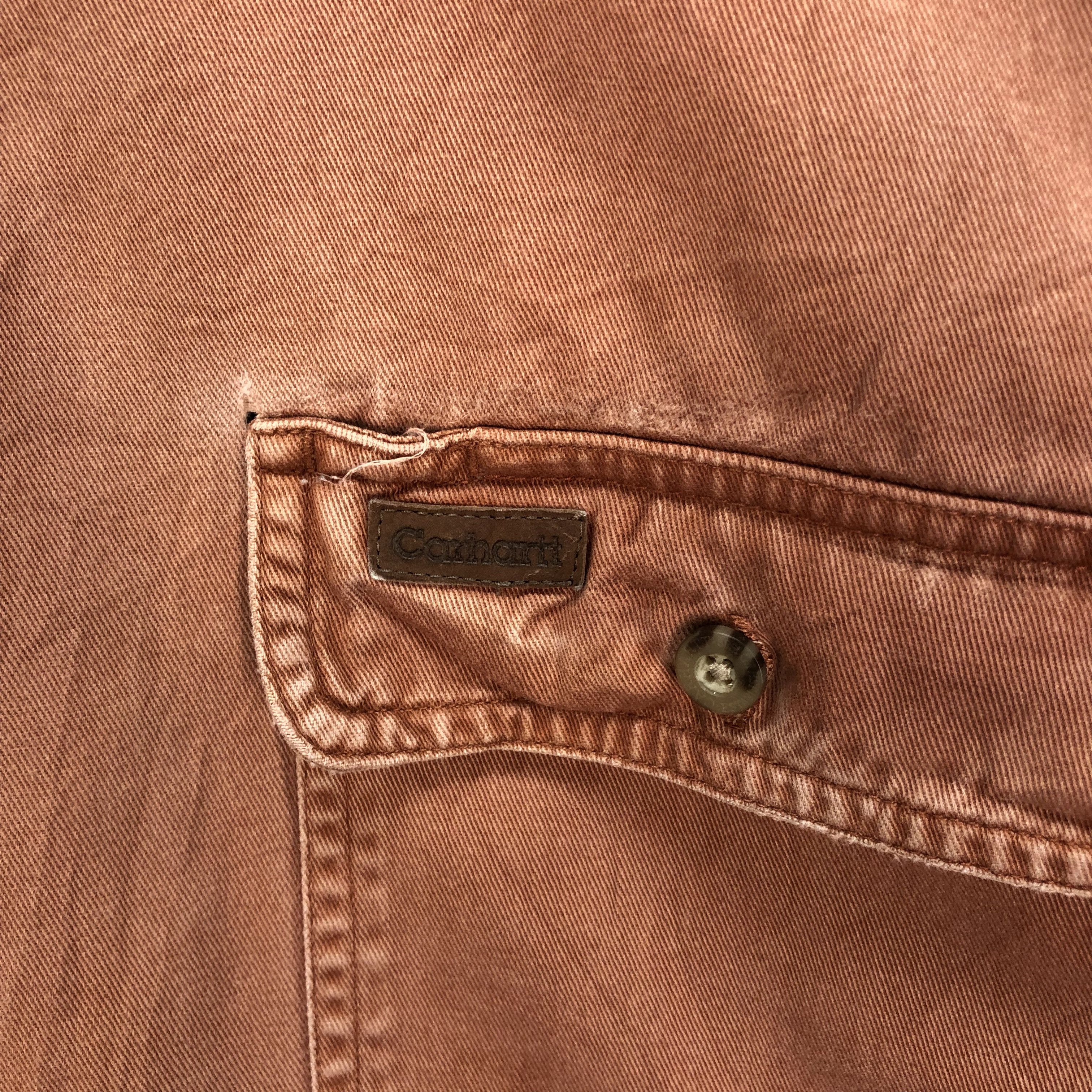 Carhartt TRASHED CARHARTT ORANGE BUTTON UPS SHIRTS #6187-52 Size US L / EU 52-54 / 3 - 3 Thumbnail