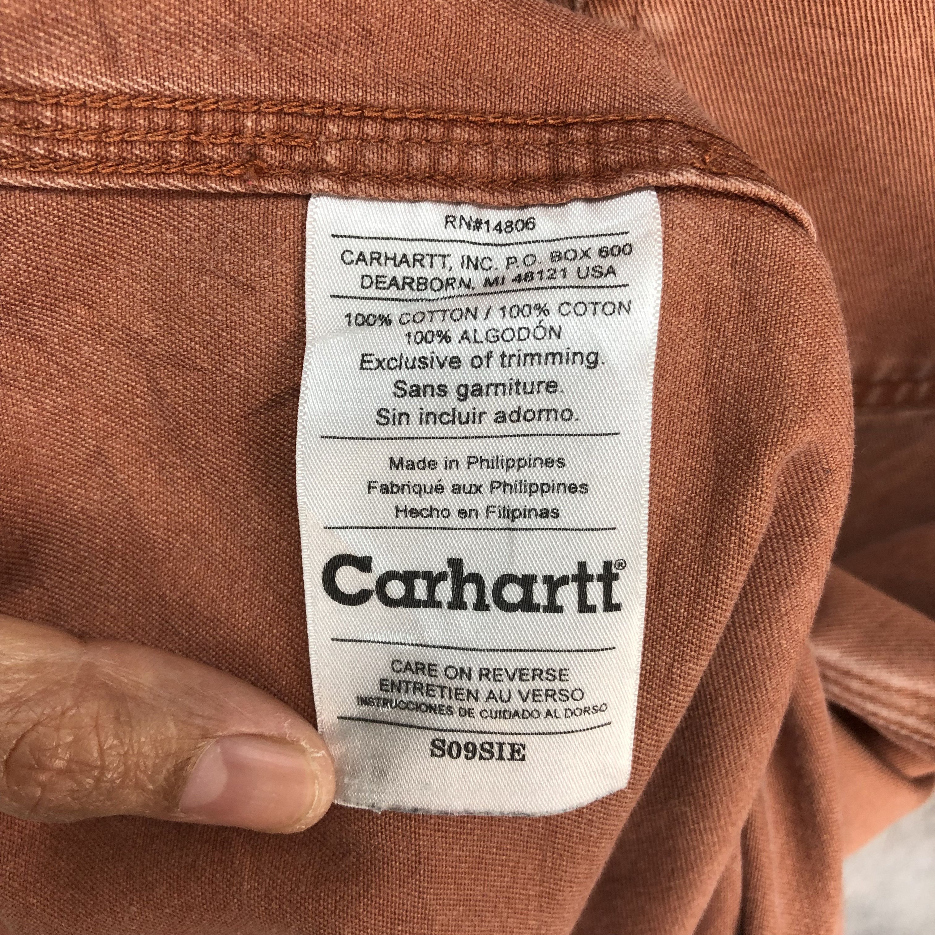 Carhartt TRASHED CARHARTT ORANGE BUTTON UPS SHIRTS #6187-52 Size US L / EU 52-54 / 3 - 12 Thumbnail