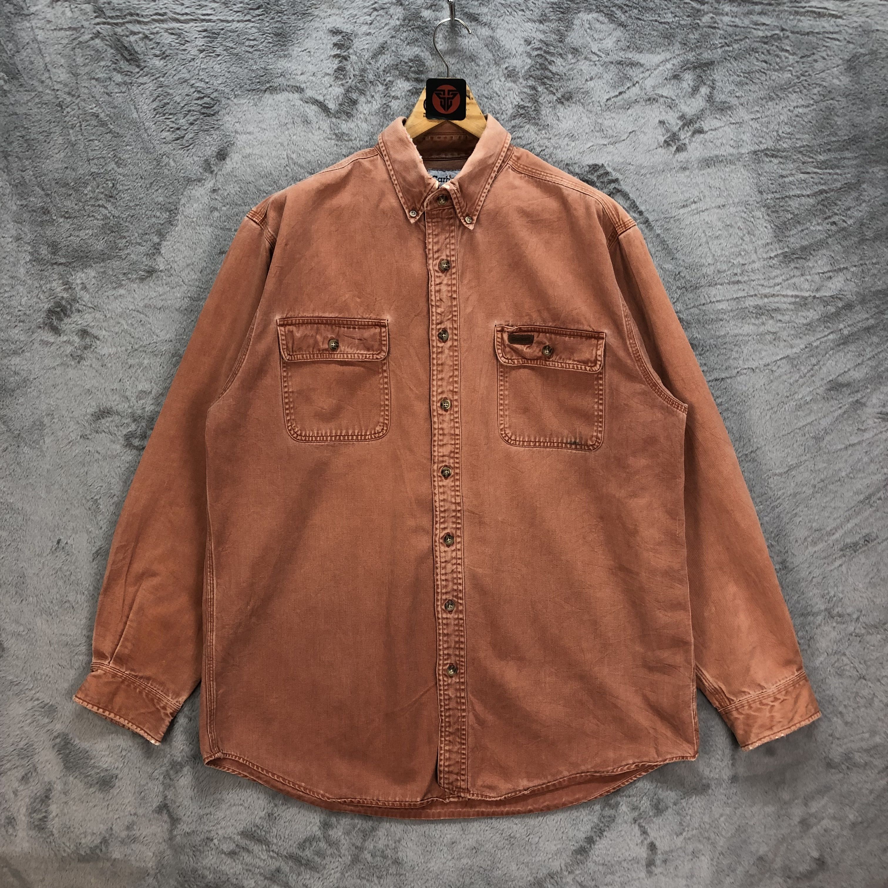 Carhartt TRASHED CARHARTT ORANGE BUTTON UPS SHIRTS #6187-52 Size US L / EU 52-54 / 3 - 1 Thumbnail