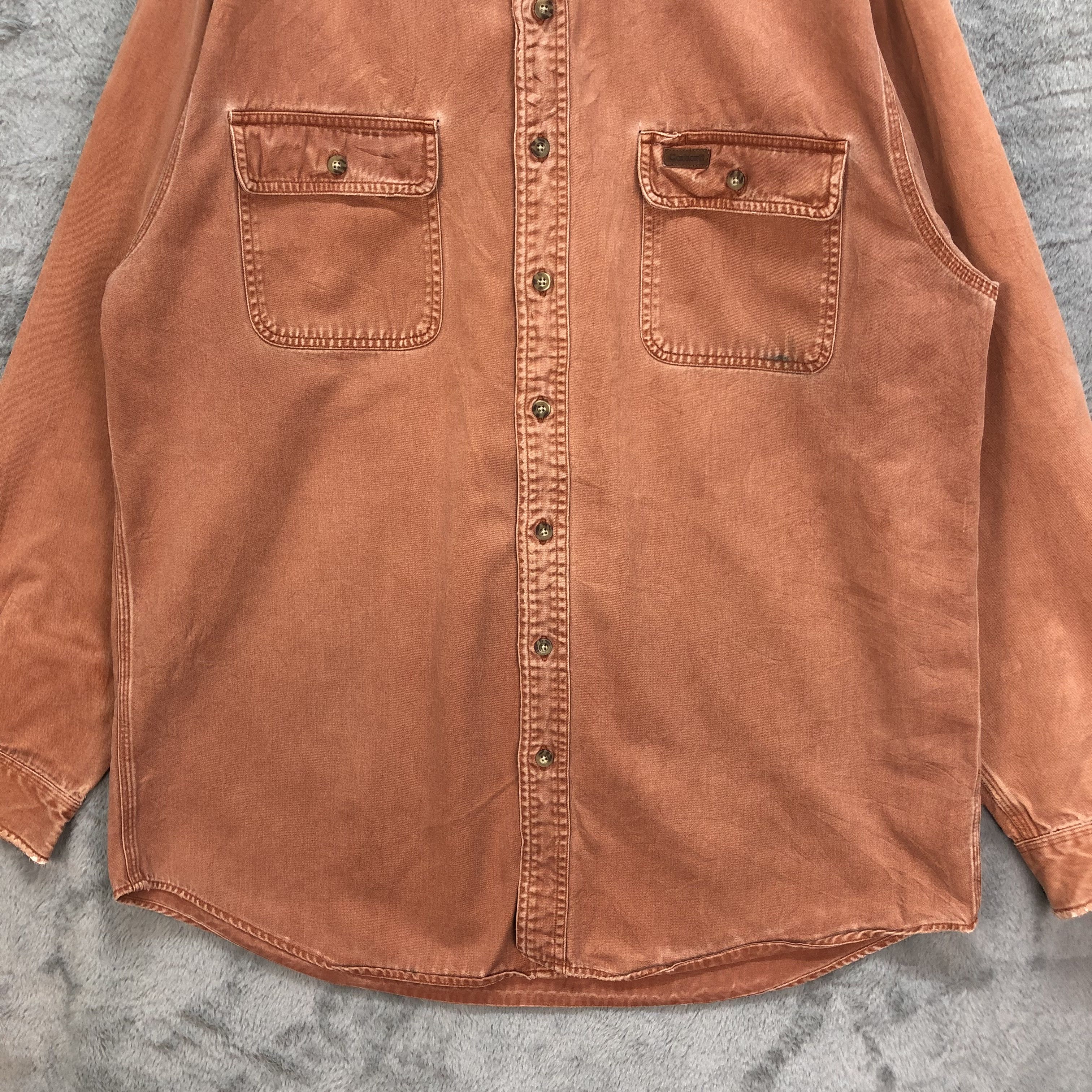 Carhartt TRASHED CARHARTT ORANGE BUTTON UPS SHIRTS #6187-52 Size US L / EU 52-54 / 3 - 6 Thumbnail