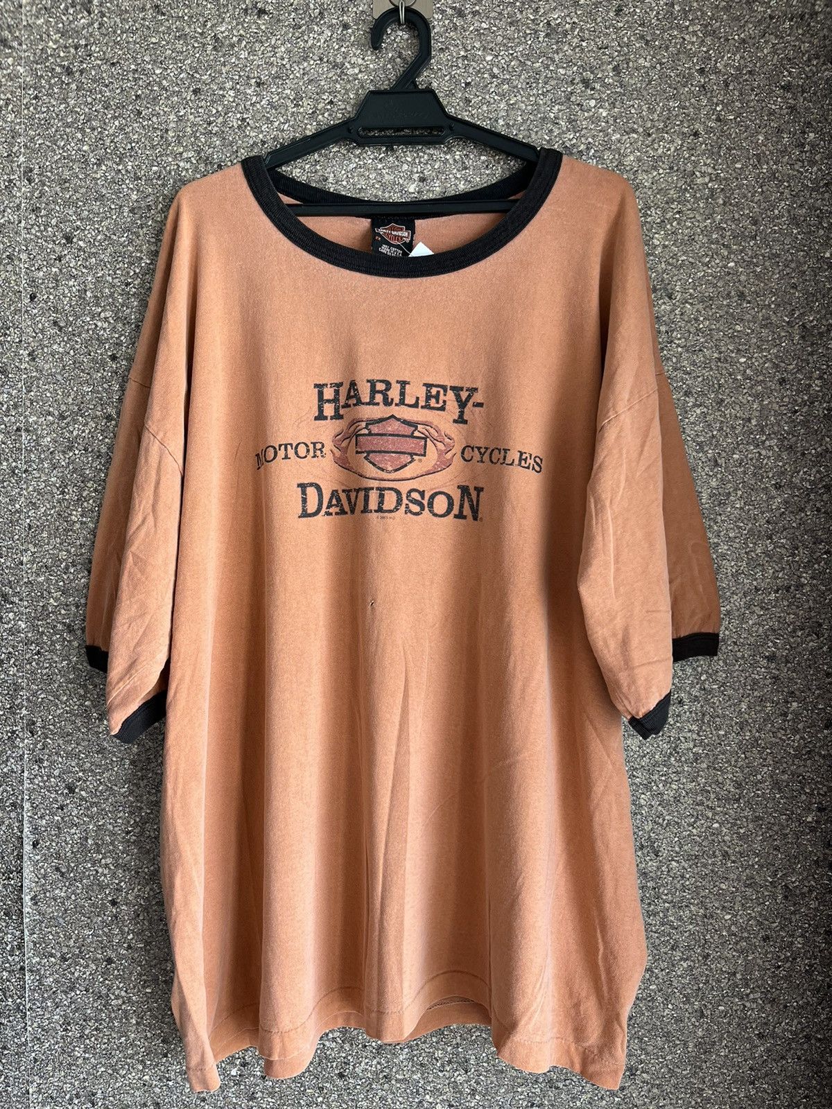 image of Vintage Harley Davidson Ft37 in Orange, Men's (Size 2XL)