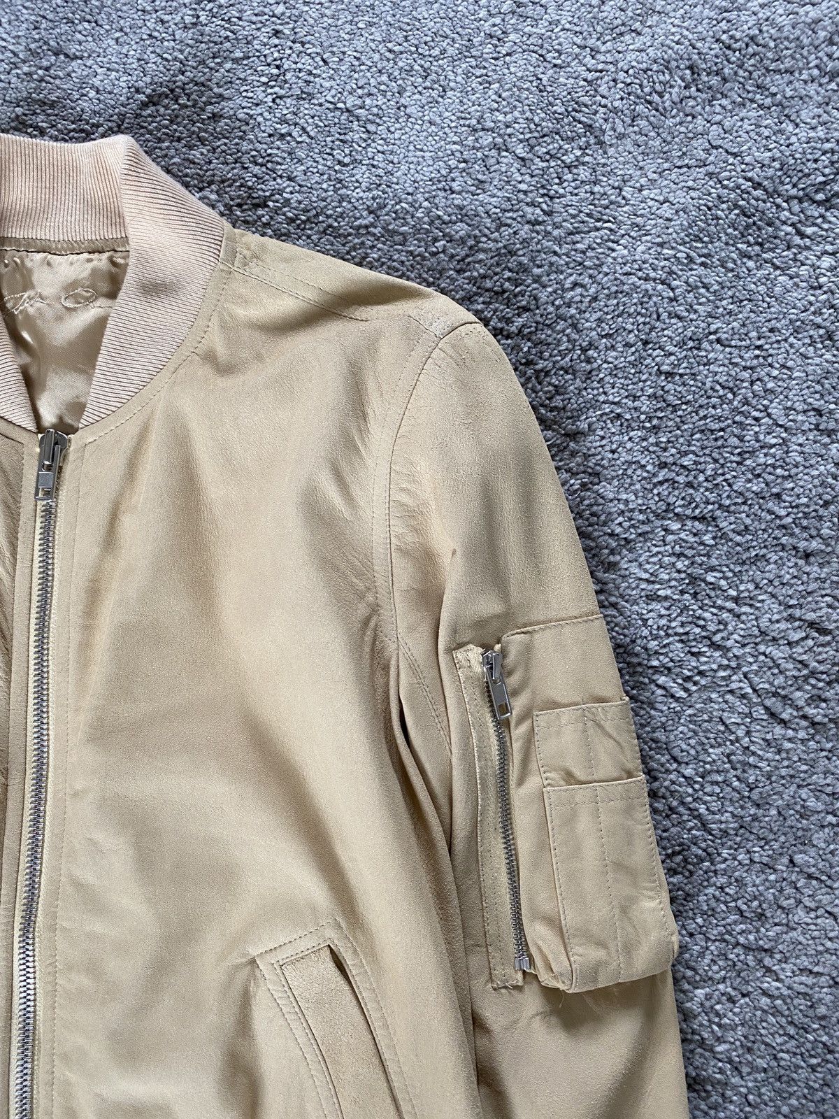 Rick Owens Rick Owens Cropped Leather Bomber Blistered Velour LNB Size US S / EU 44-46 / 1 - 2 Thumbnail