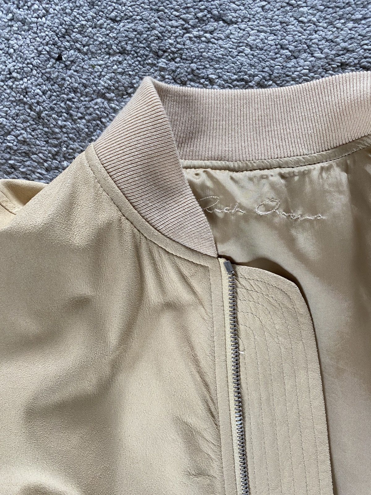 Rick Owens Rick Owens Cropped Leather Bomber Blistered Velour LNB Size US S / EU 44-46 / 1 - 8 Thumbnail