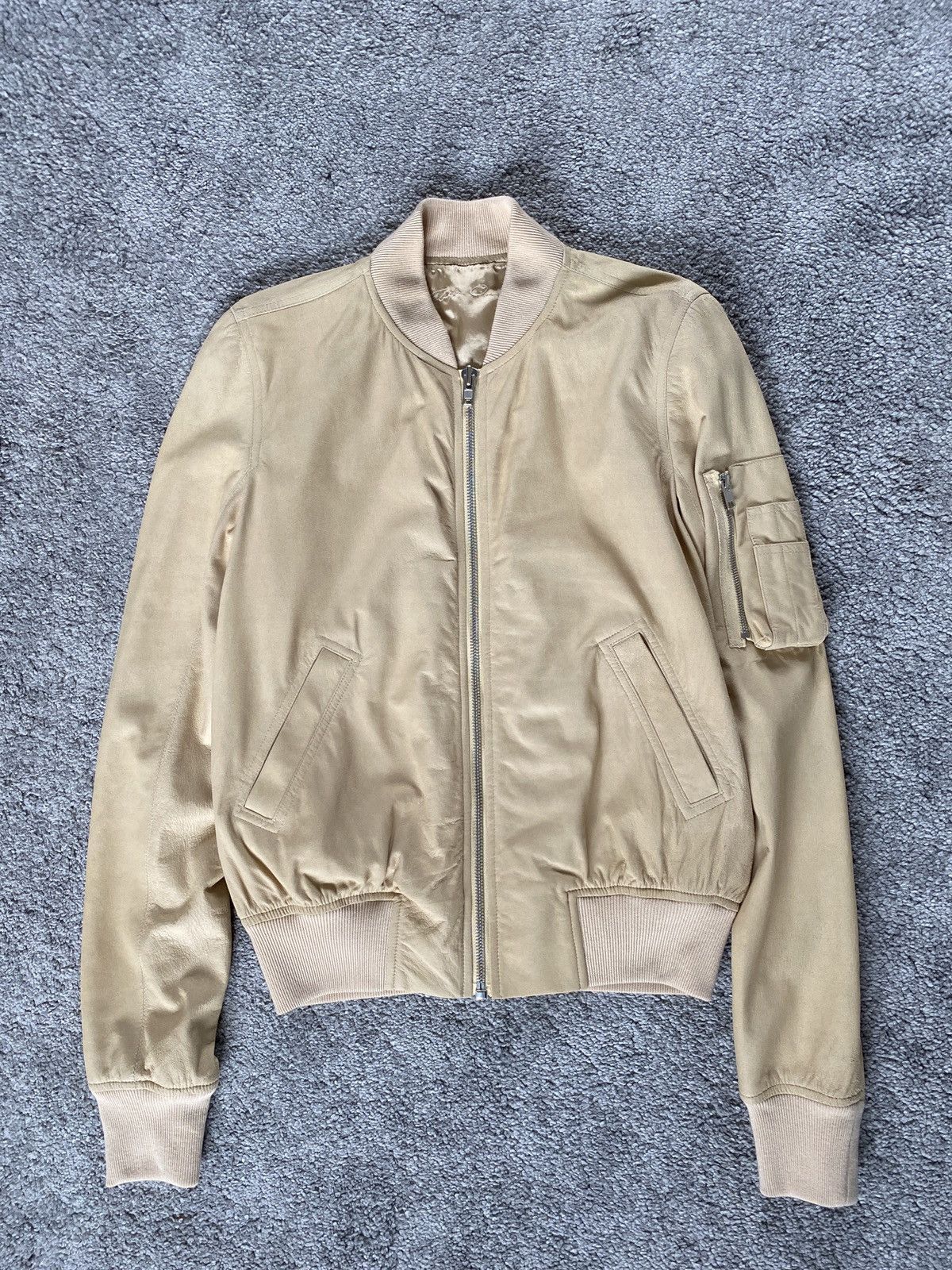 Rick Owens Rick Owens Cropped Leather Bomber Blistered Velour LNB Size US S / EU 44-46 / 1 - 1 Thumbnail